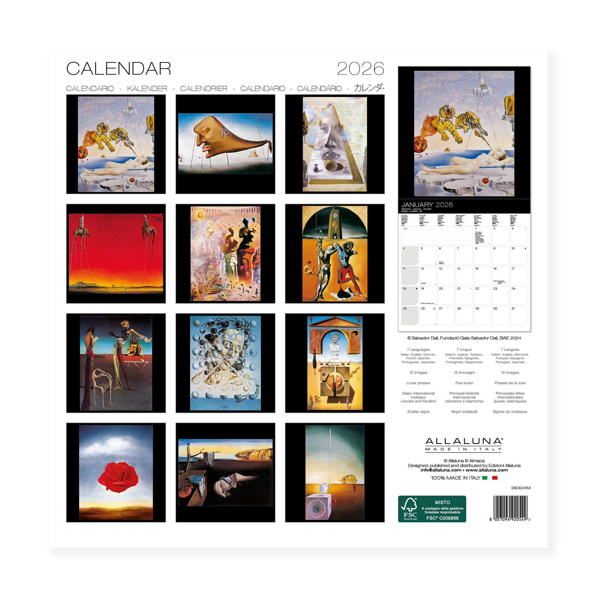 2026 Salvador Dalí Wall Calendar - Image 2