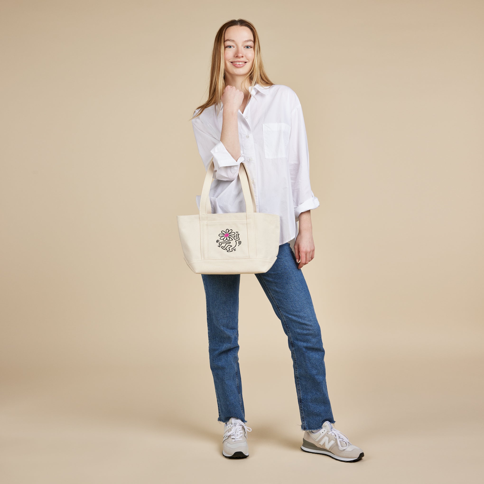 Keith Haring Baggu Flower Small Heavyweight Recycled Canvas Tote - Image 2