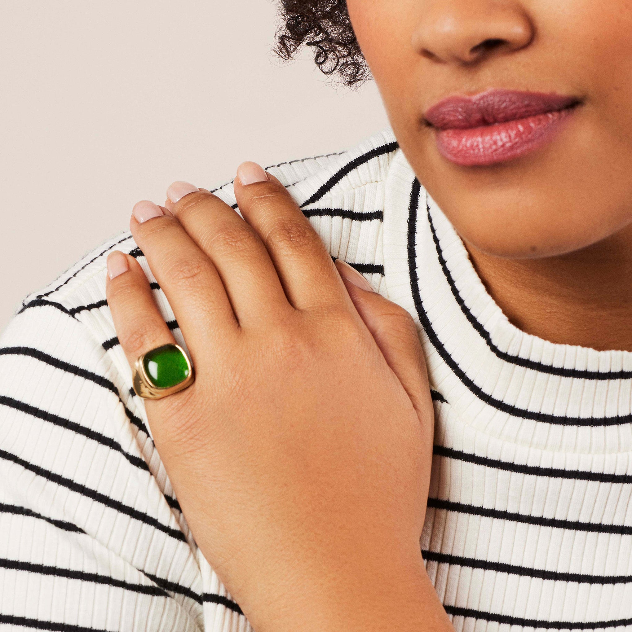 Soko Gold-Plated Umbo Square Statement Ring - Image 5