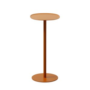 Pedestal Side Table - Tan Orange