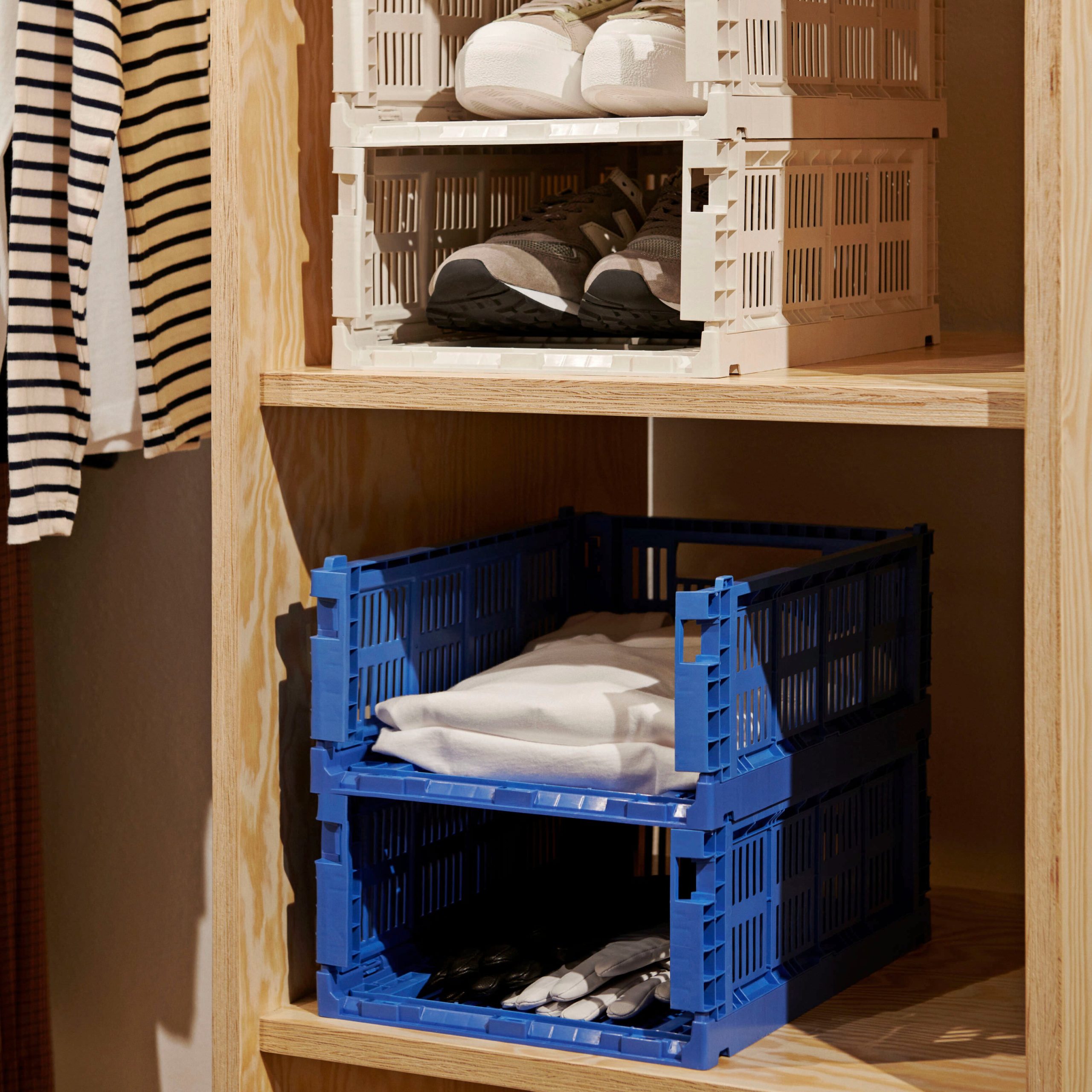 HAY Recycled Plastic Collapsible Color Crate - Off White - Image 10