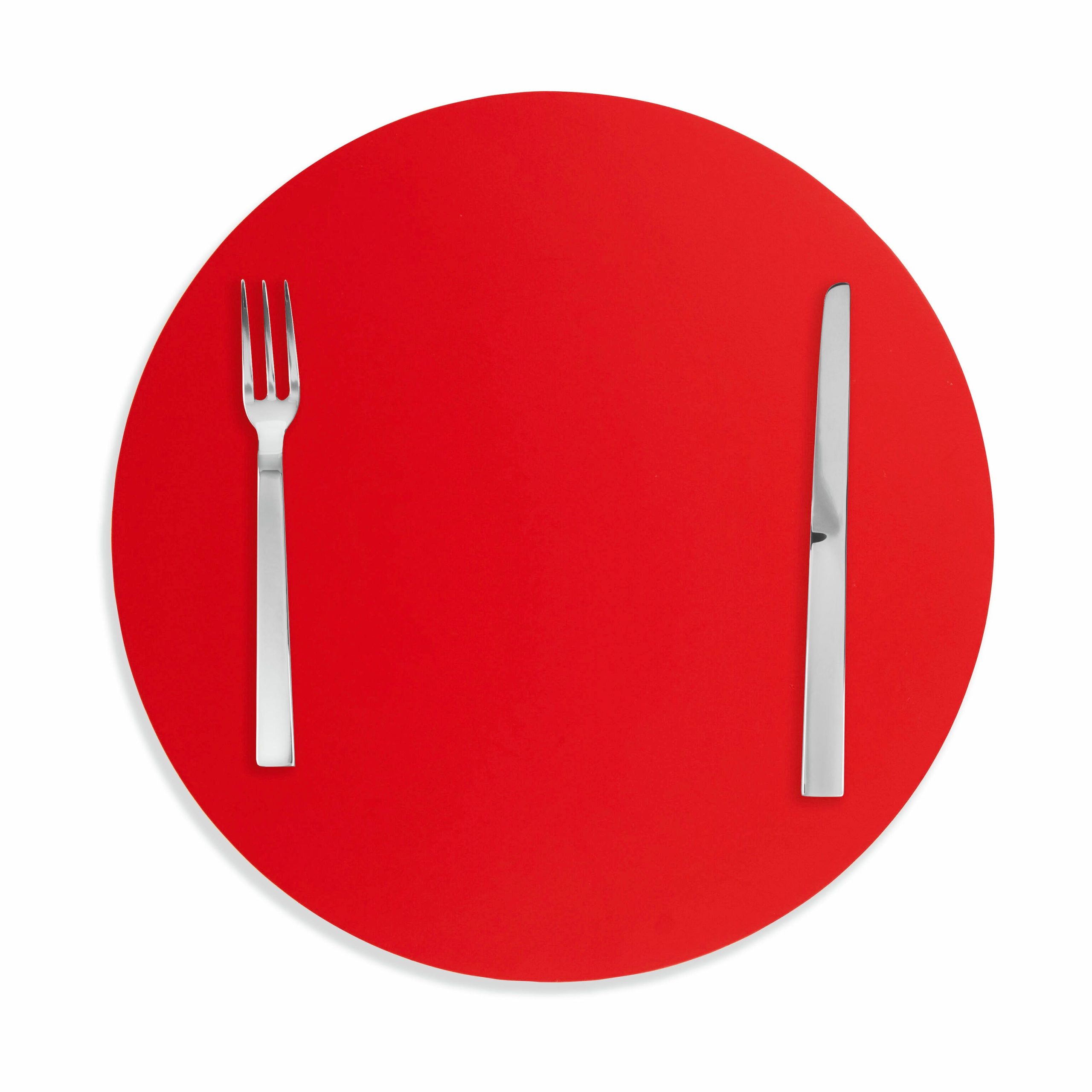 Dual-Sided Recycled Leather Placemat - Red/ Charcoal - Image 2