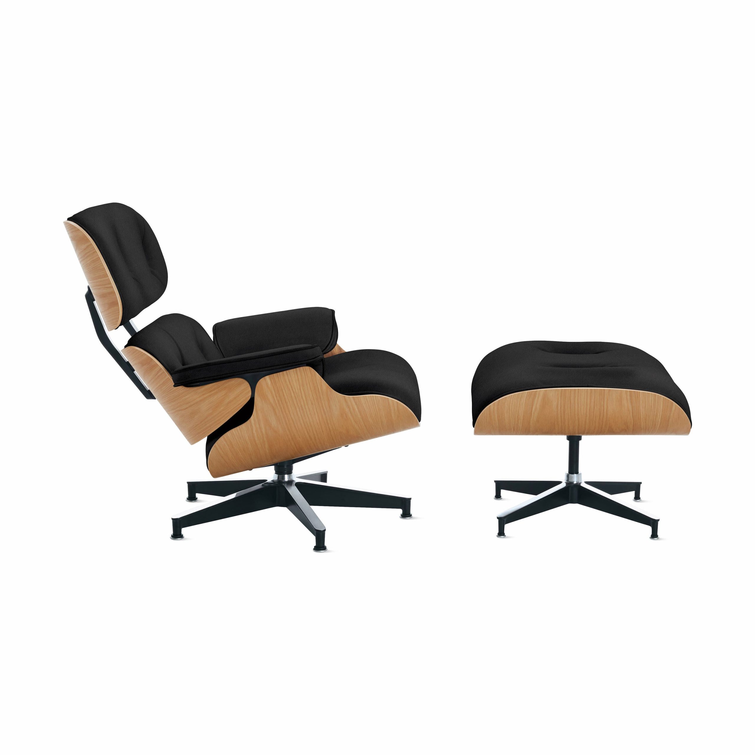 Eames® Lounge Chair and Ottoman from Herman Miller - Oak/ Obsidian Black Leather