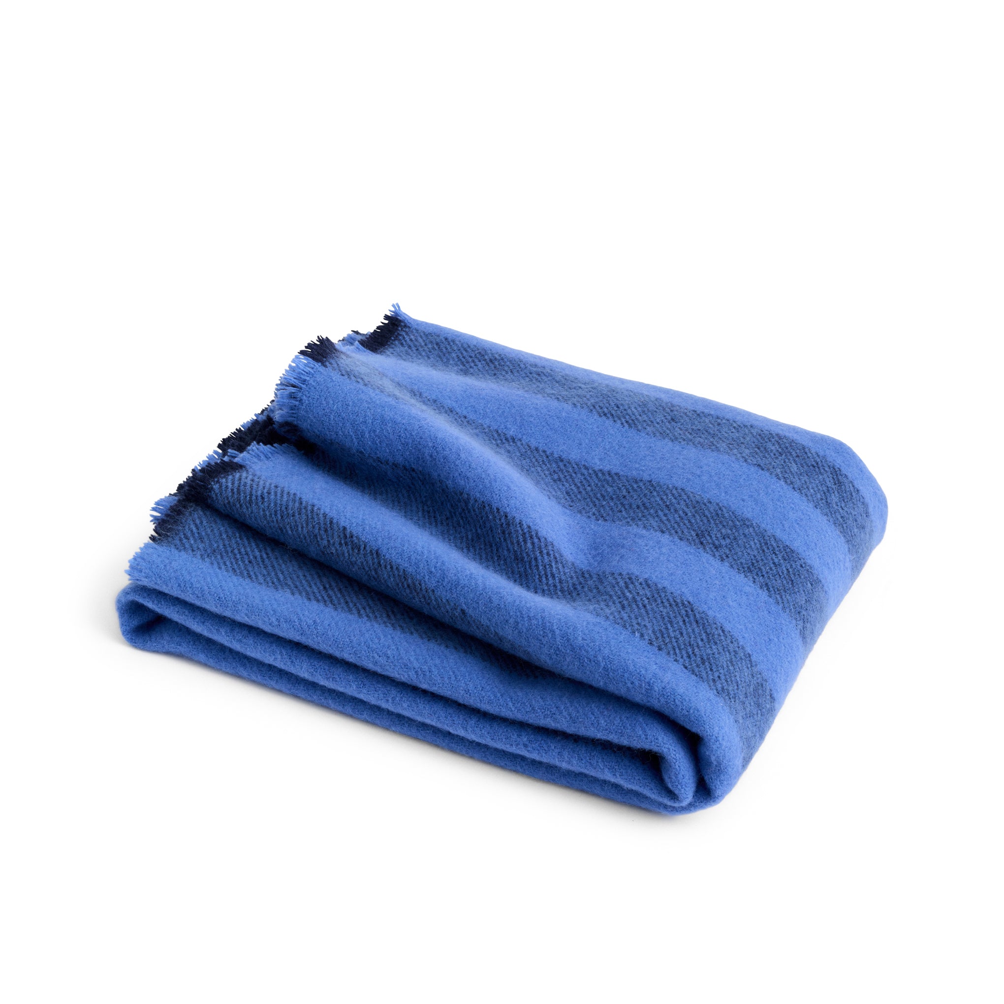 HAY Duo Striped Wool Throw - Sky Blue