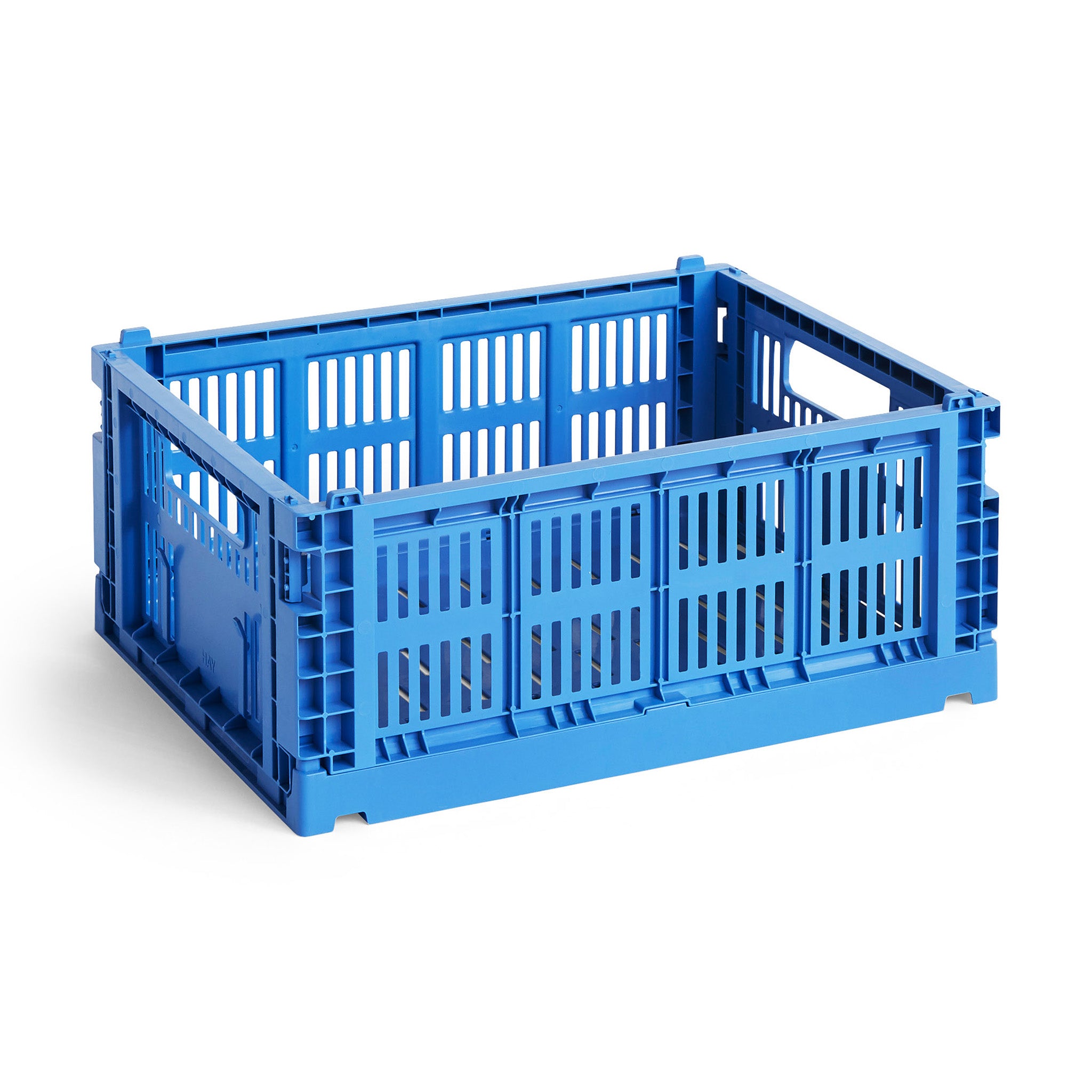 HAY Recycled Plastic Collapsible Color Crate - Electric Blue - Image 2