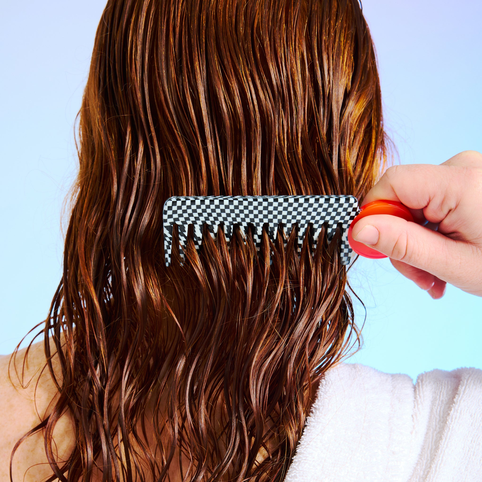 Chunks Wide Tooth Hair Comb - Black/ White/ Red - Image 2