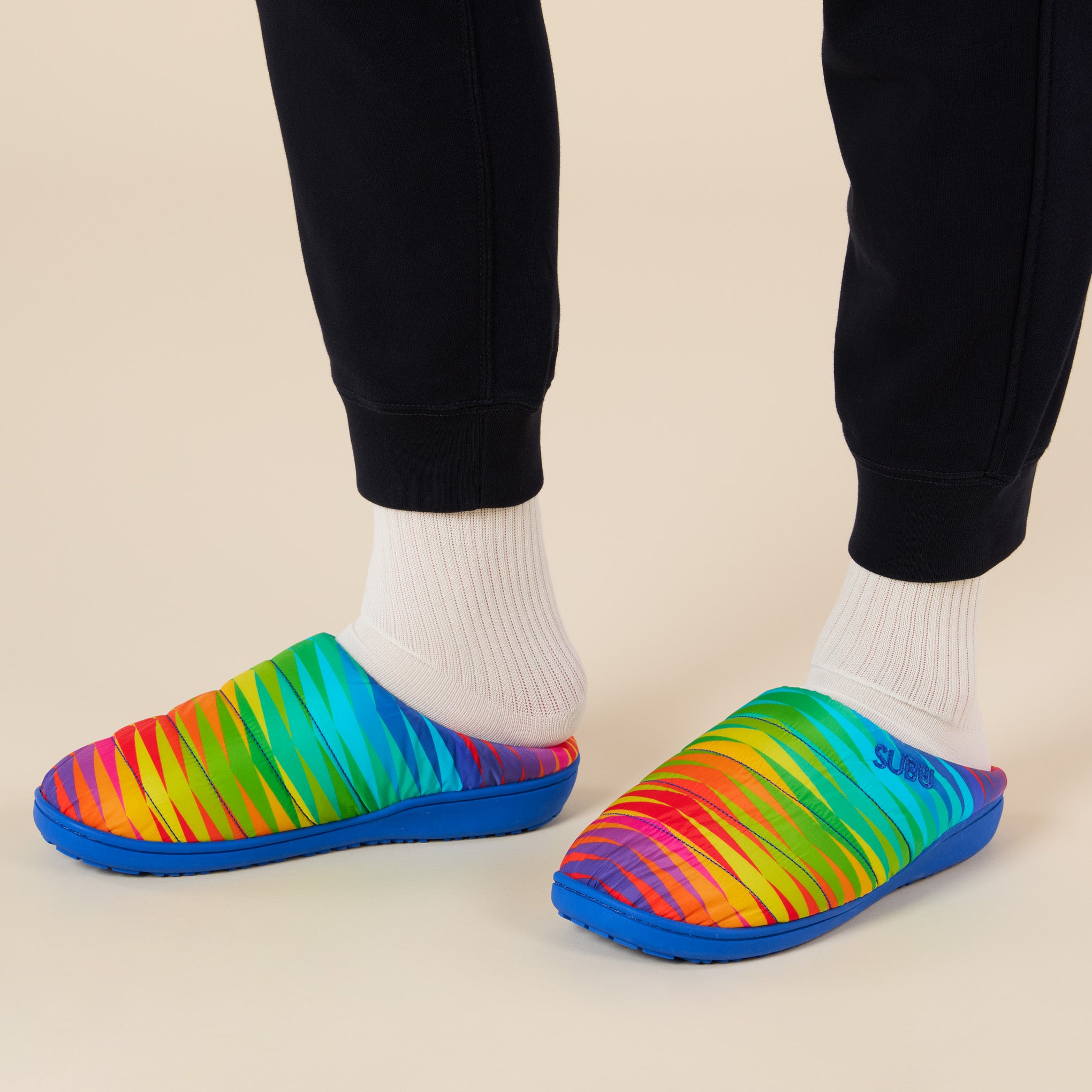 Jeffrey Gibson for MoMA Subu Slippers - Chevron Spectrum - Image 2