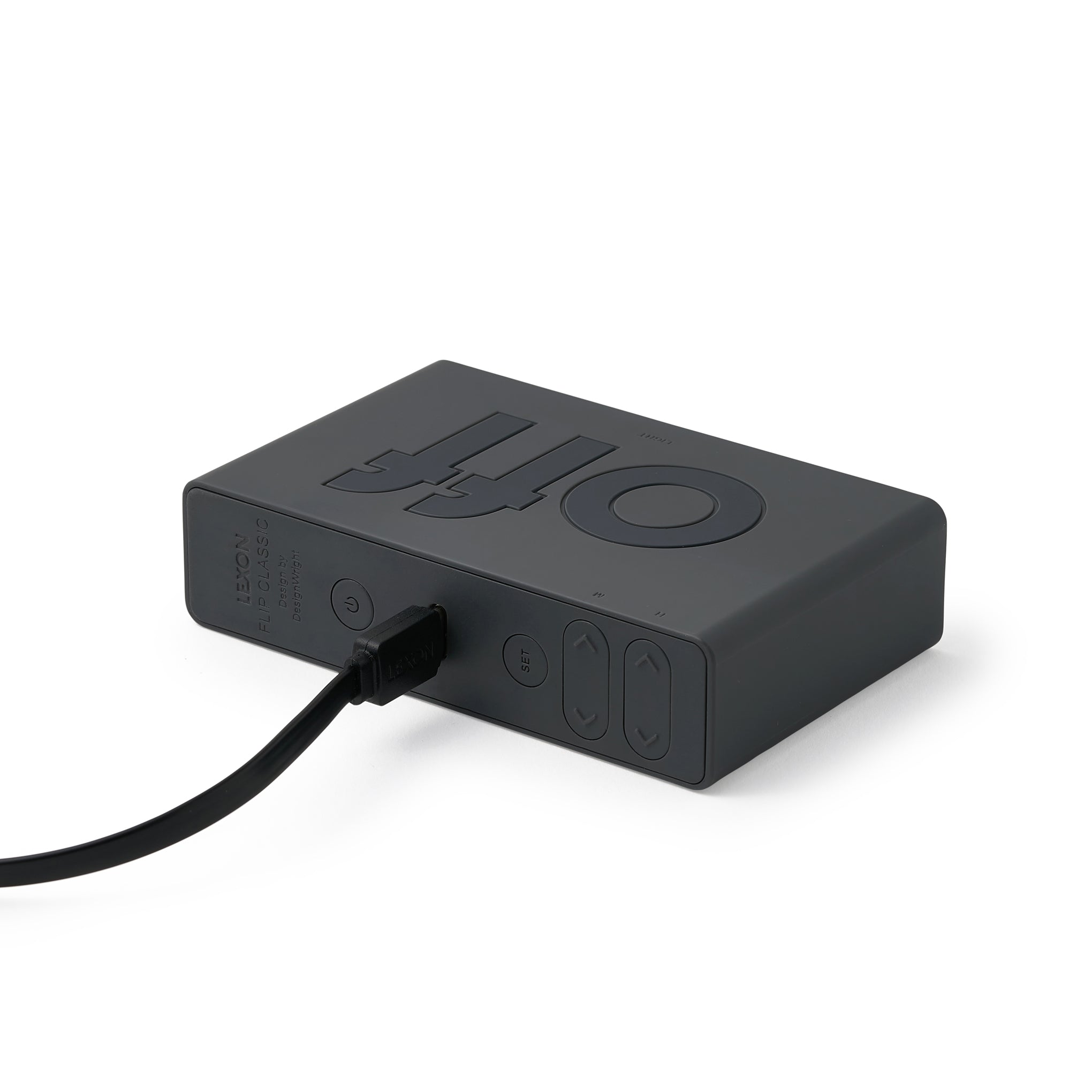Lexon Flip Rechargeable Alarm Clock - Dark Grey - Image 6