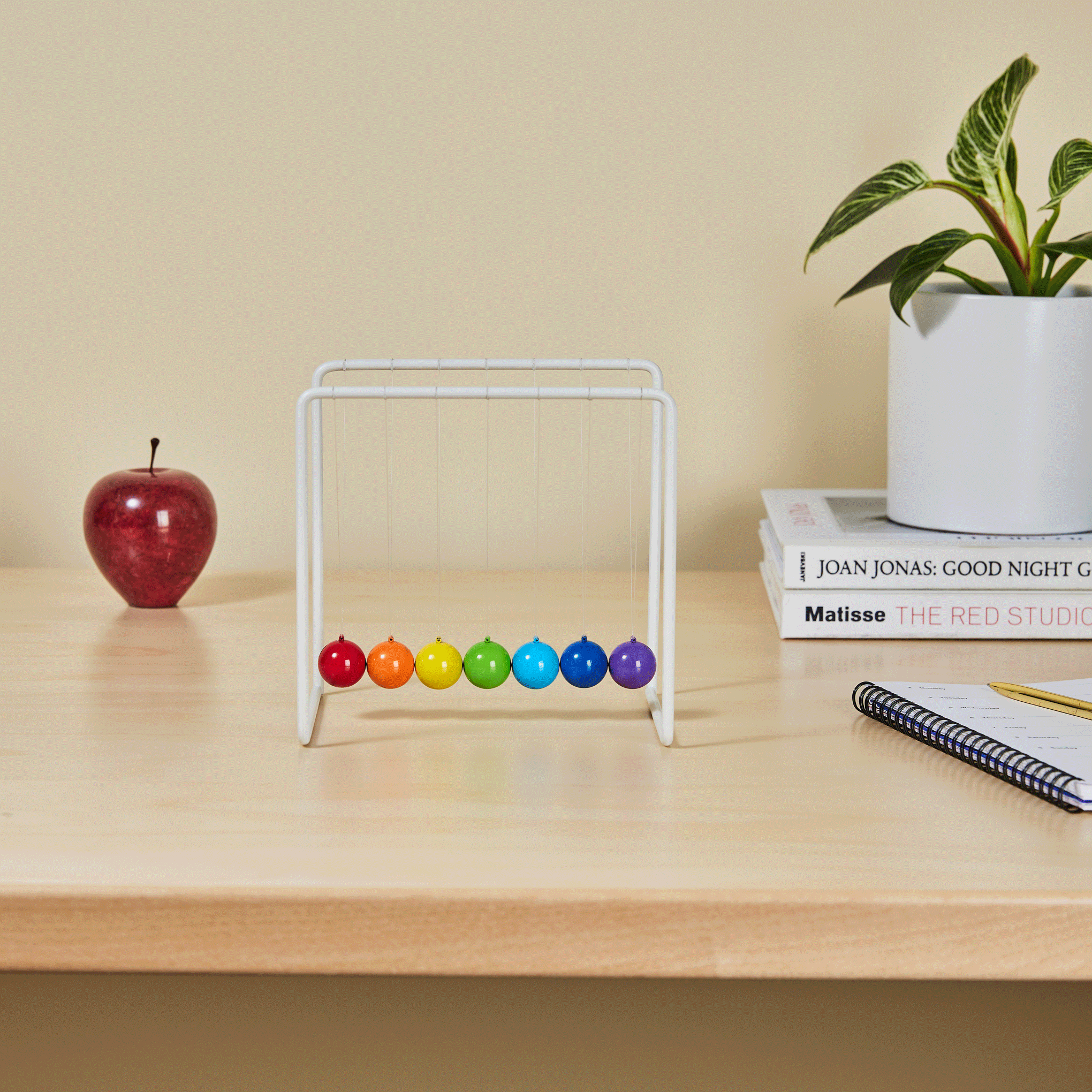 Colorful Newton's Cradle Desktop Toy - Image 2