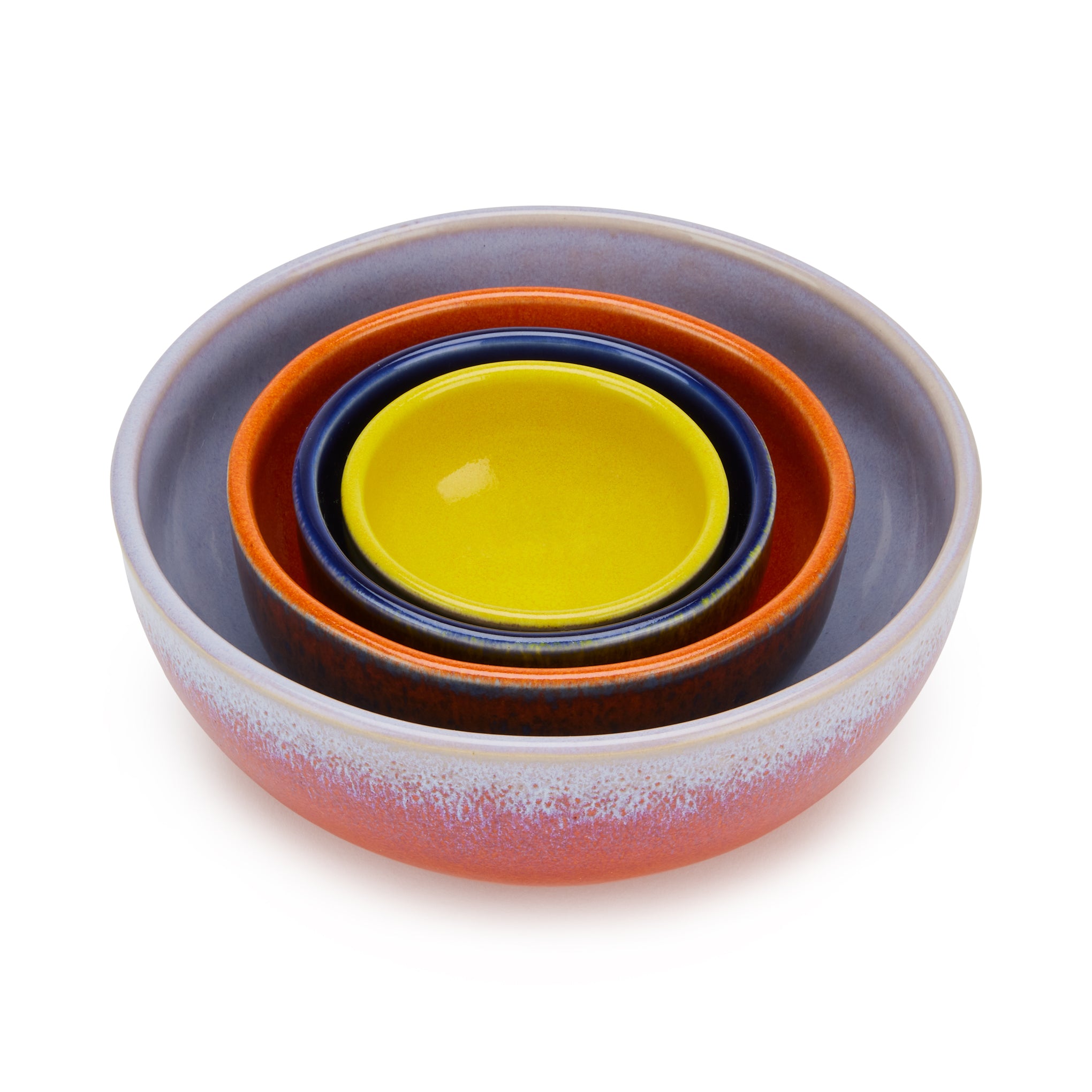 Portuguese Glazed Ceramic Nesting Bowls - Image 3