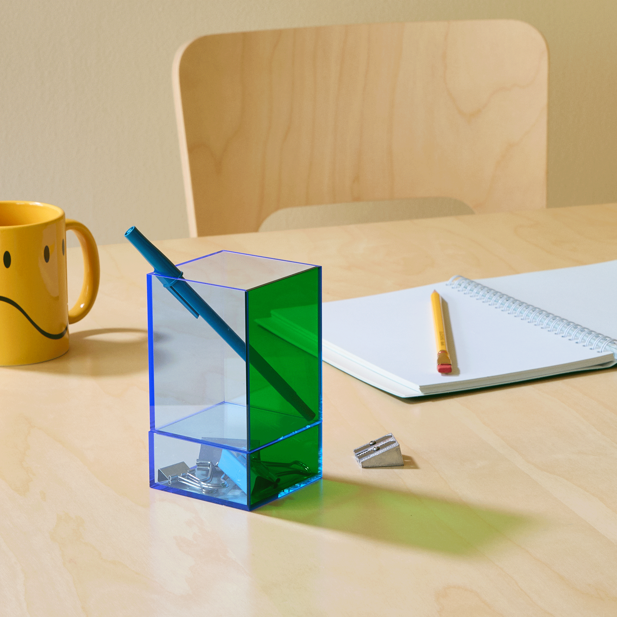 MoMA Colorplay Pen & Pencil Cup Holder - Blue / Green - Image 2