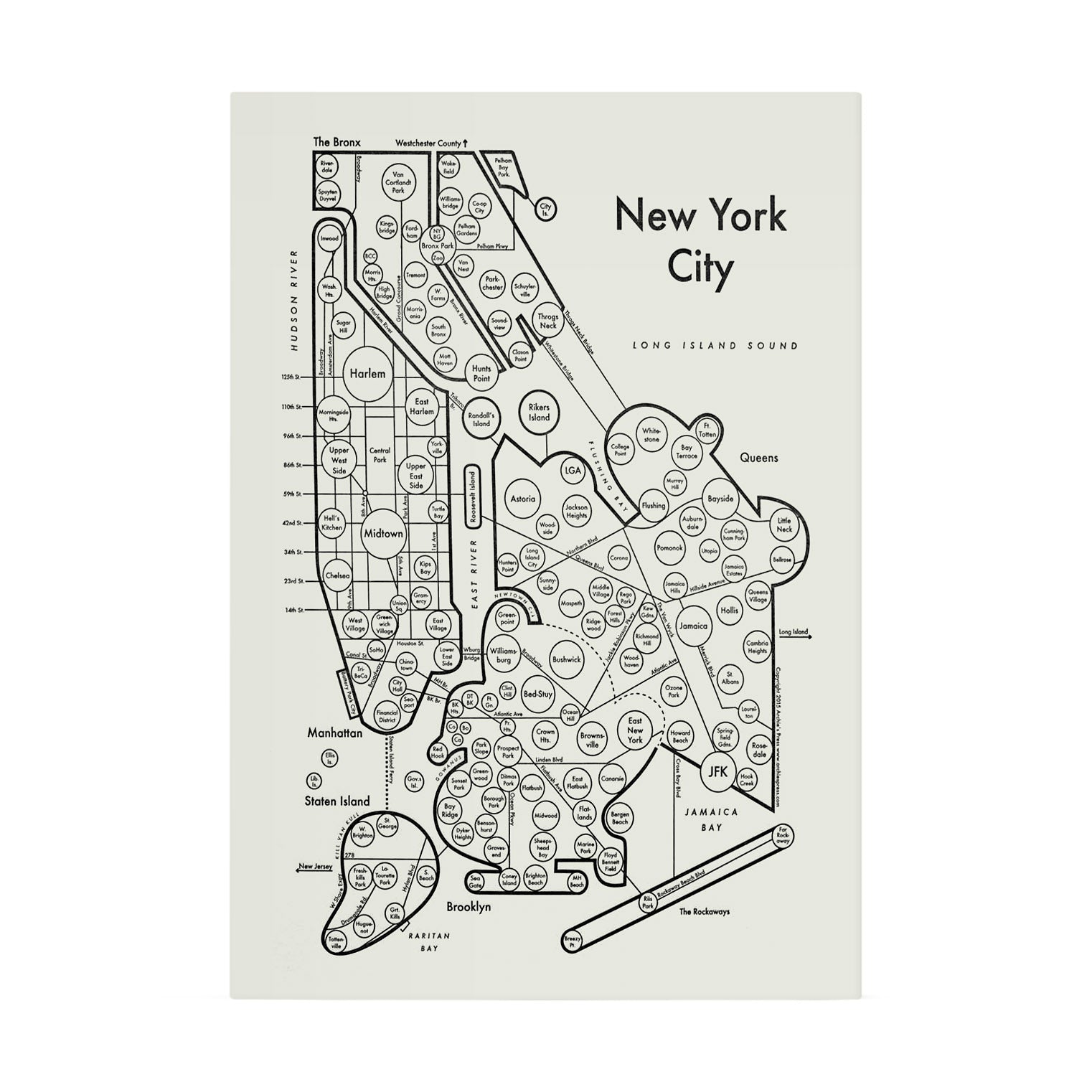 New York Map Print
