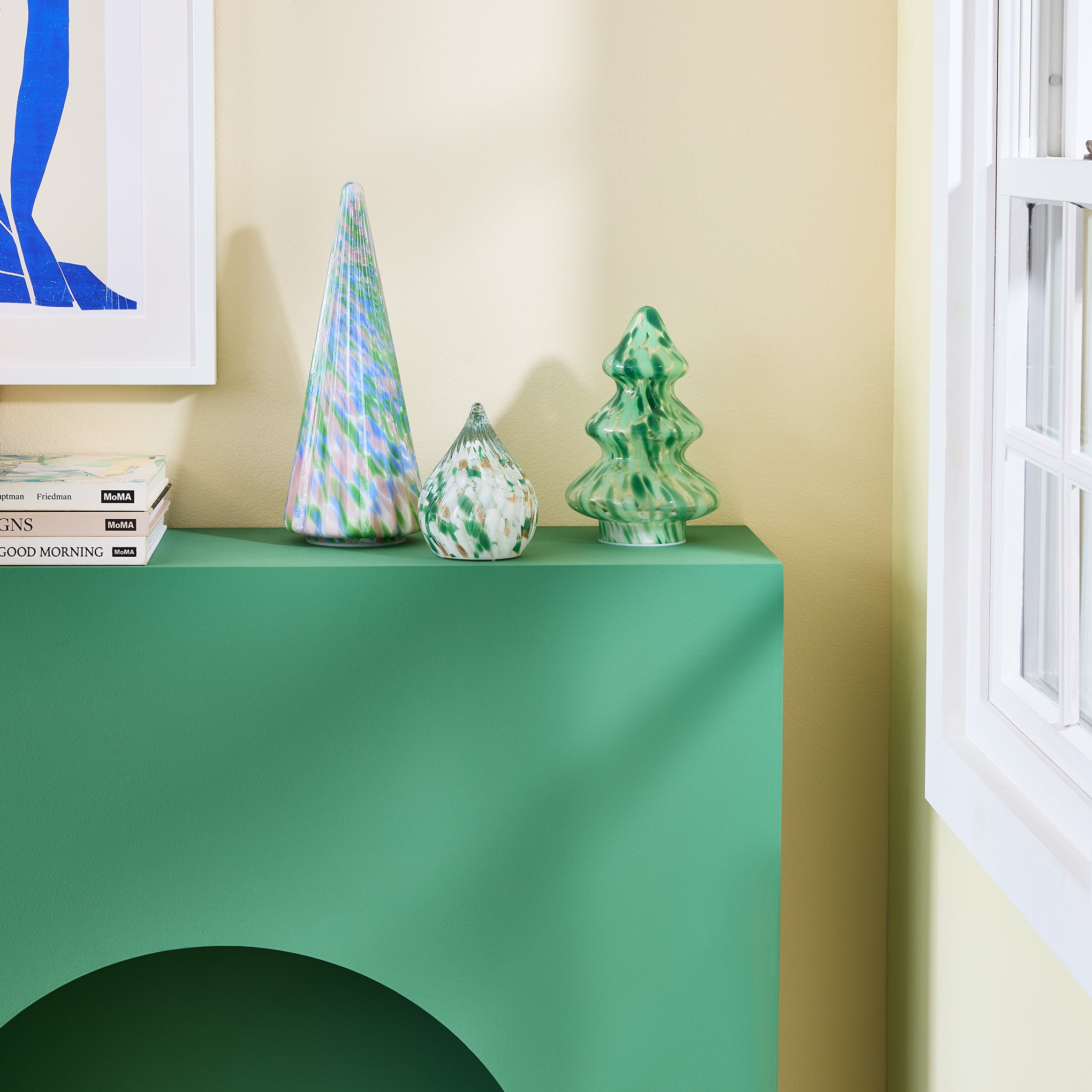 LED Lighted Marbled Glass Holiday Decor - Marbled Snowdrop - Image 5