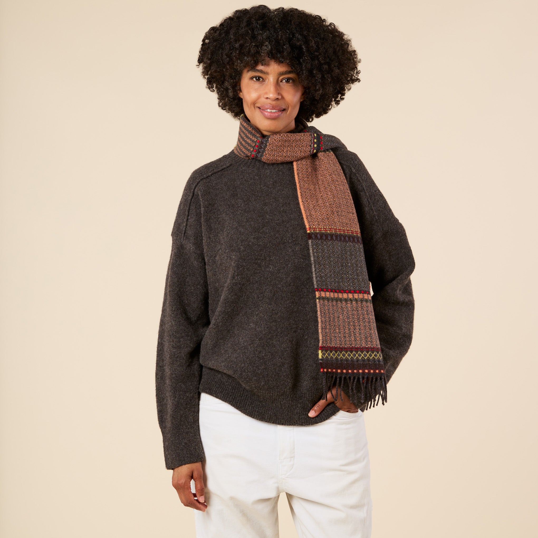 Wallace Sewell Cassia Lambswool Scarf - Vole - Image 2