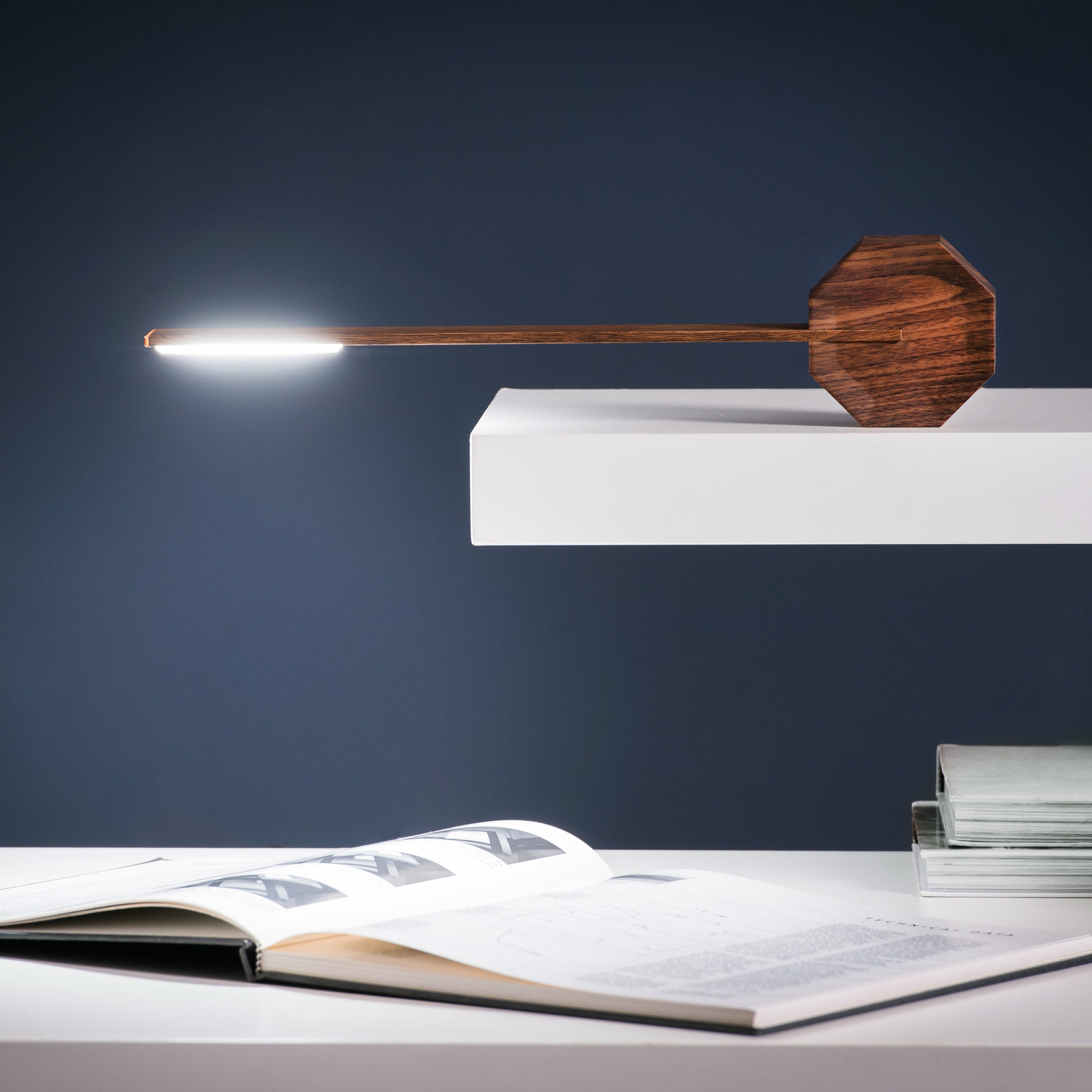 Octagon Portable Desk Light - Walnut - Image 2