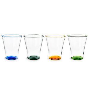 Color Accent Drinking Glasses - Set of 4 - Short