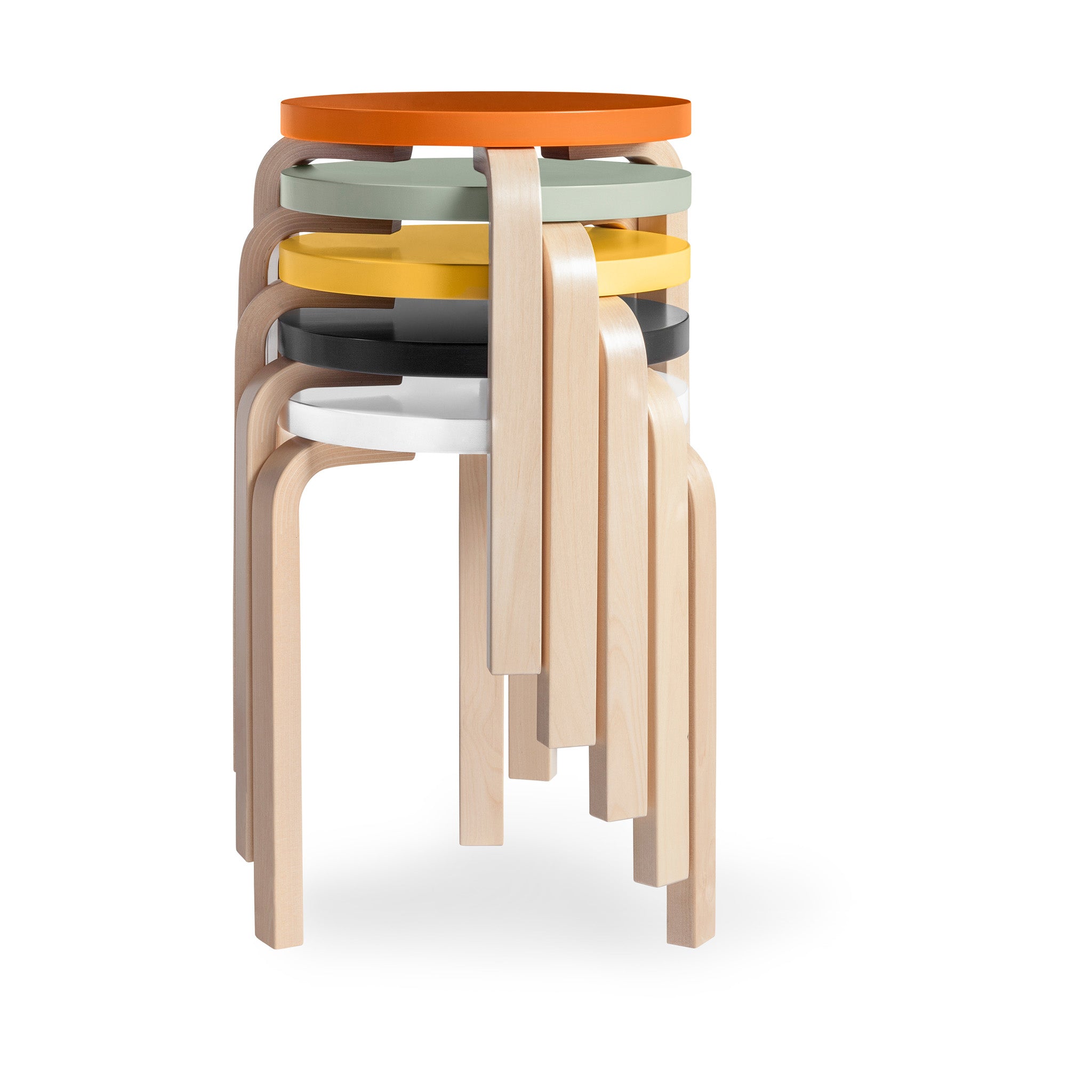 Artek Aalto Stacking Stool 60 - Black/ Black - Image 35