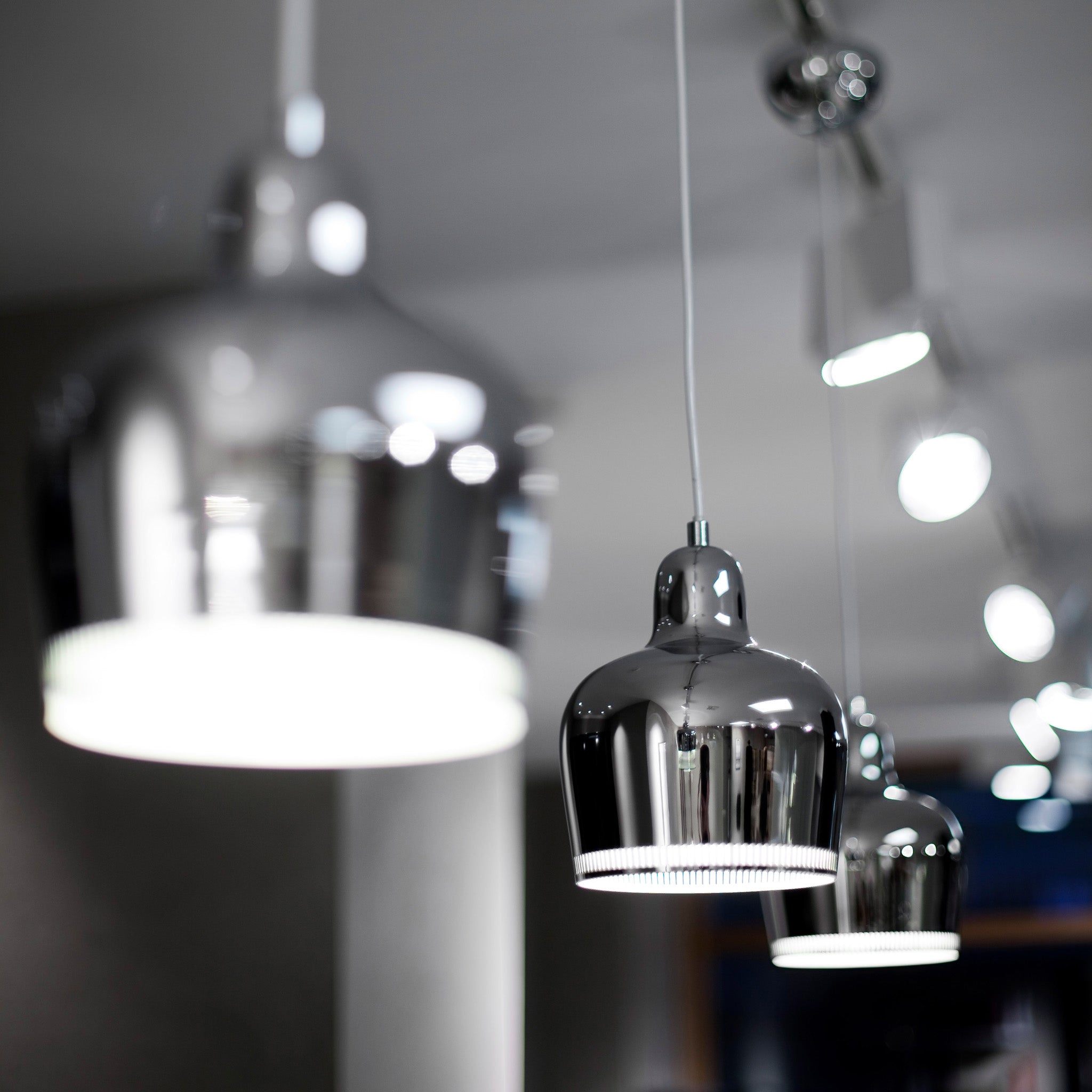 Artek Aalto Golden Bell A330S Pendant Light - Chrome - Image 23