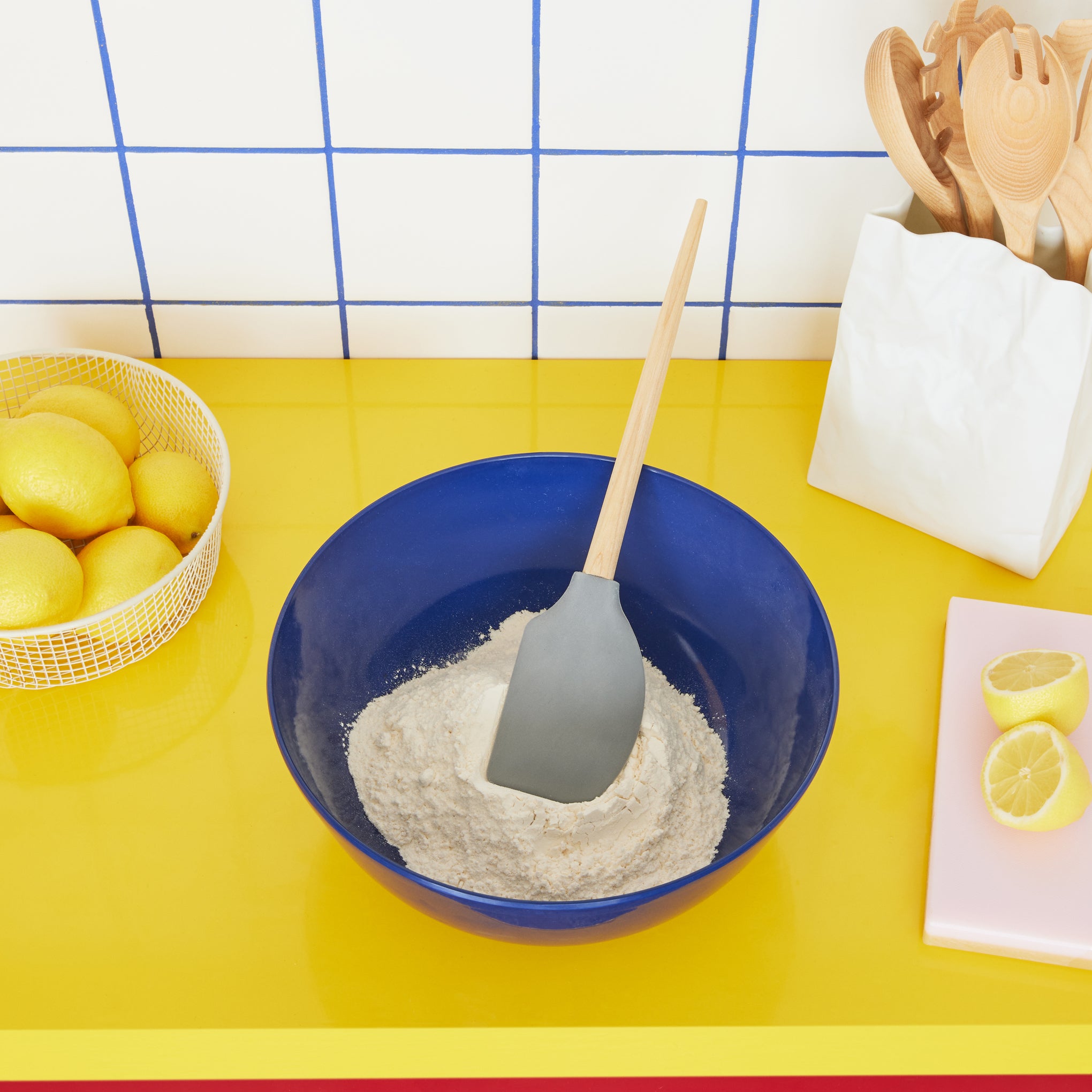 Spinning Wood Kitchen Utensil - Silicone Spatula - Image 2