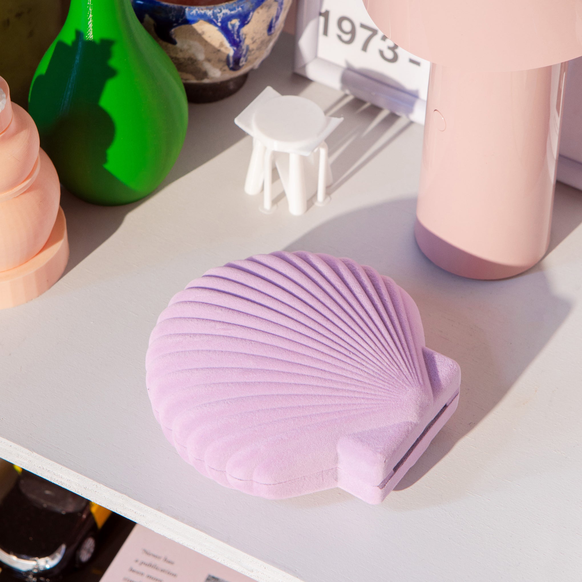 Venus Velvet Seashell Jewelry Box - Lilac - Image 3