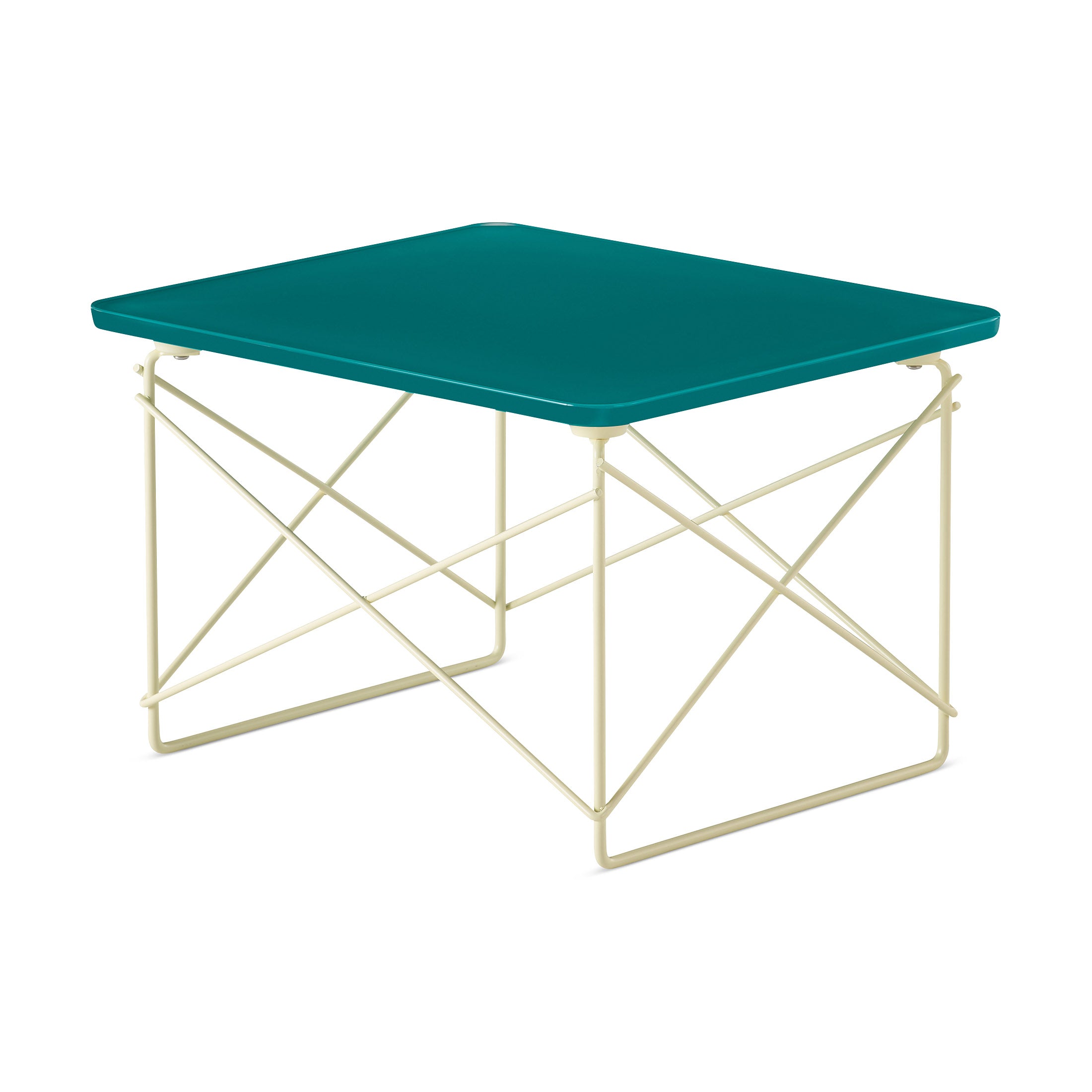 Herman Miller x HAY Eames Wire Base Low Table - Mint Green/ Powder Yellow - Image 7