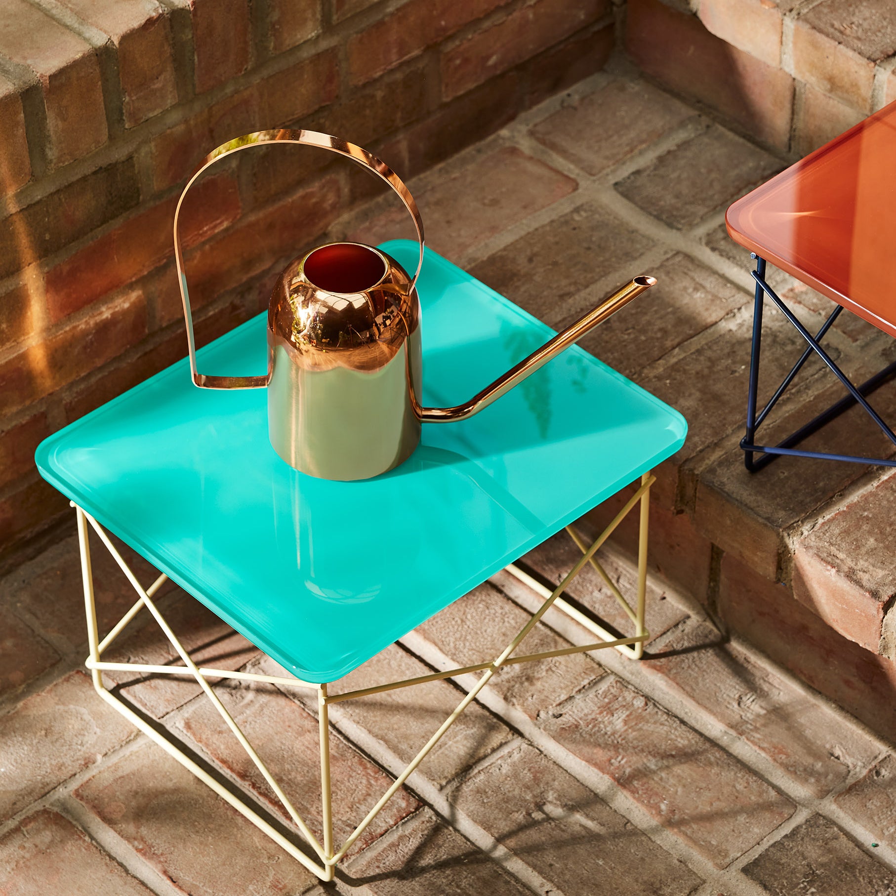 Herman Miller x HAY Eames Wire Base Low Table - Mint Green/ Powder Yellow - Image 8