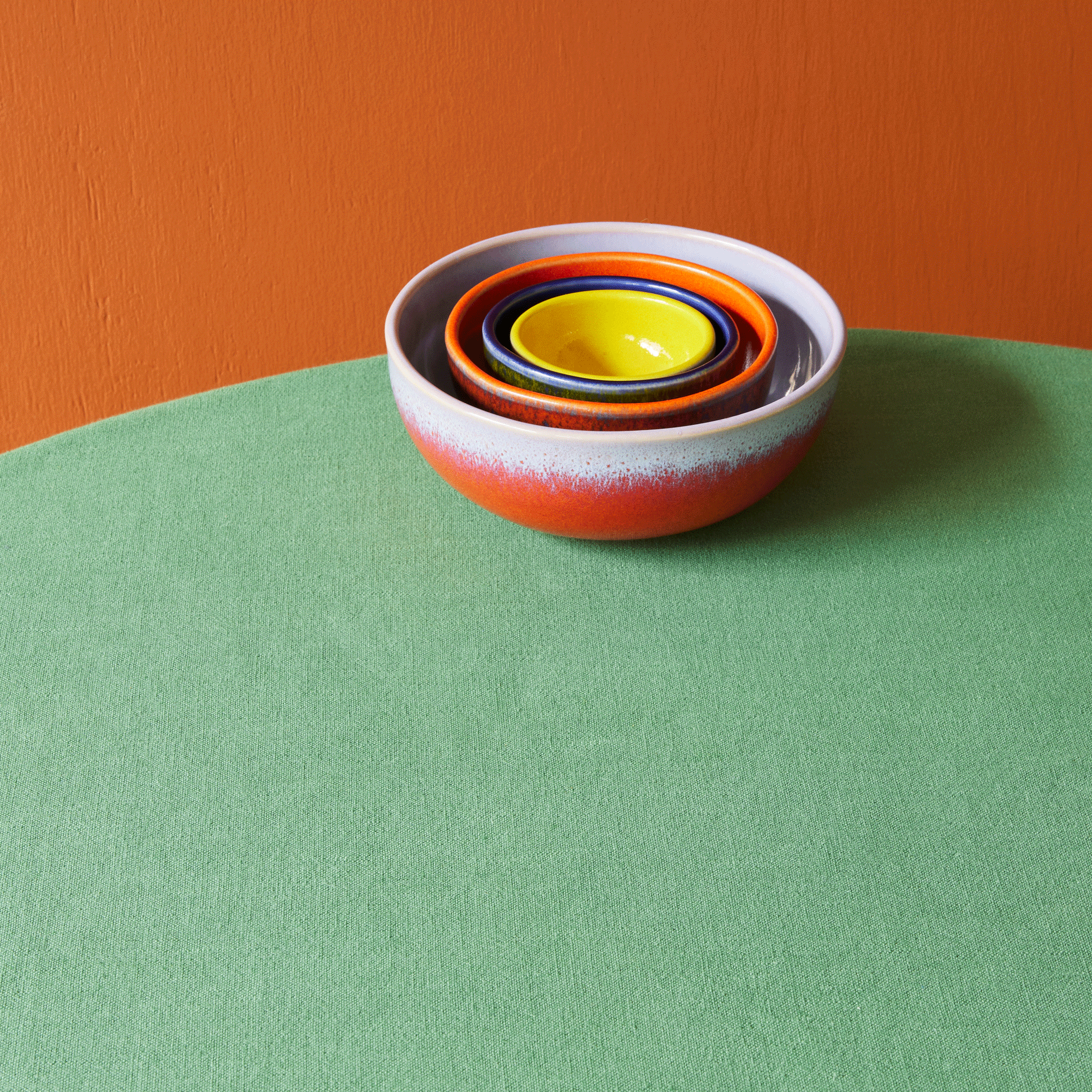 Portuguese Glazed Ceramic Nesting Bowls - Image 5