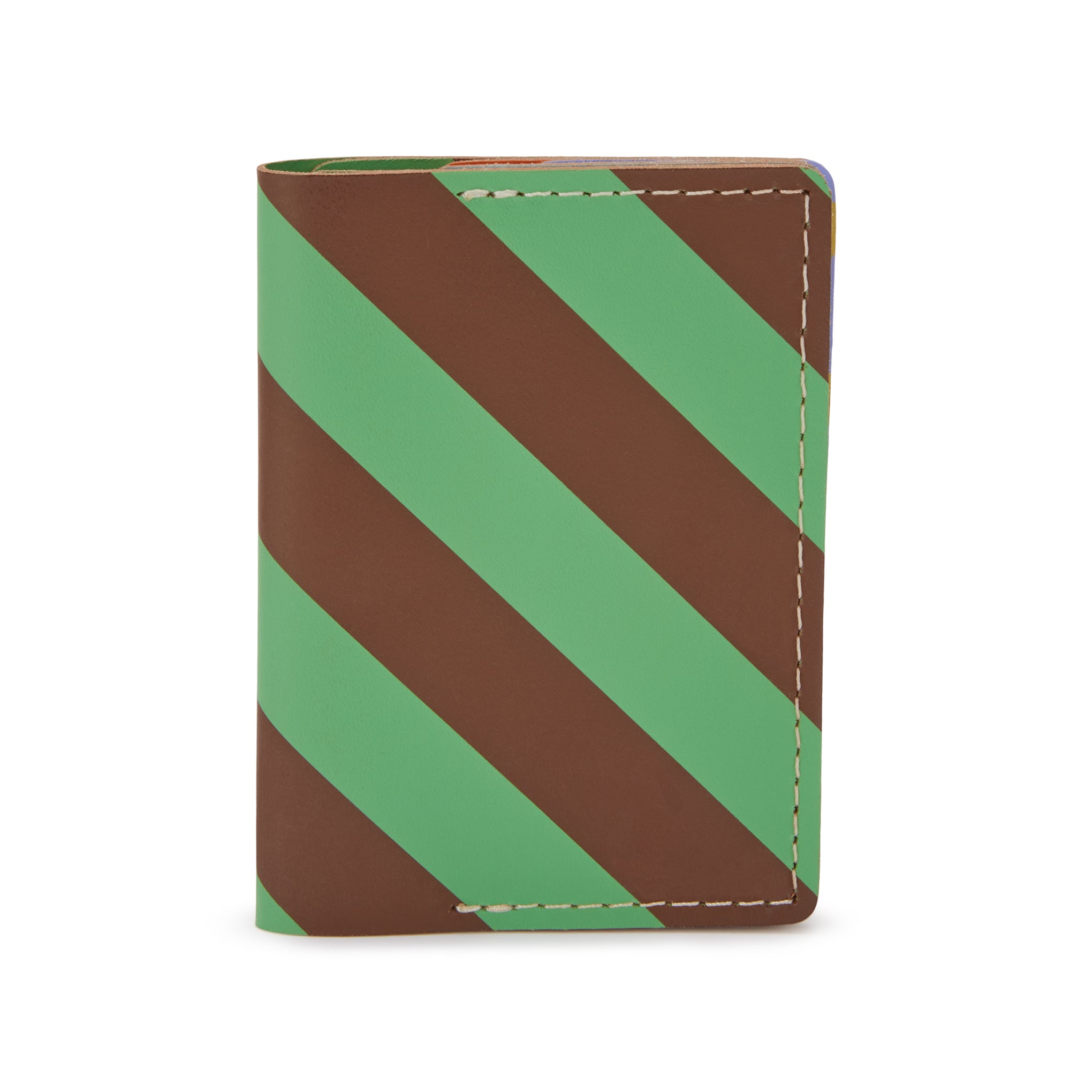 Dusen Dusen Recycled Leather Double Card Holder - Stripe - Image 8