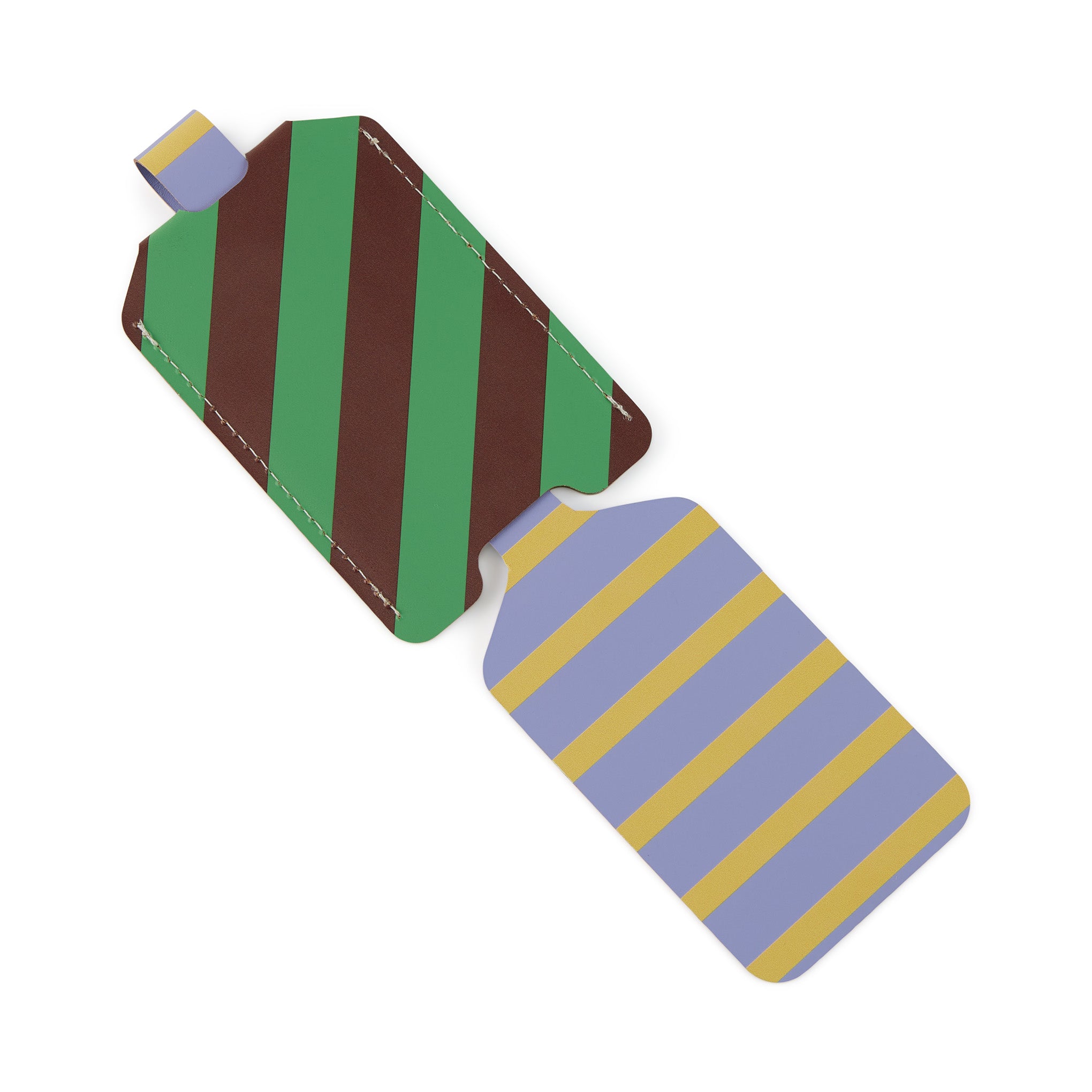 Dusen Dusen Recycled Leather Luggage Tag - Stripe - Image 6