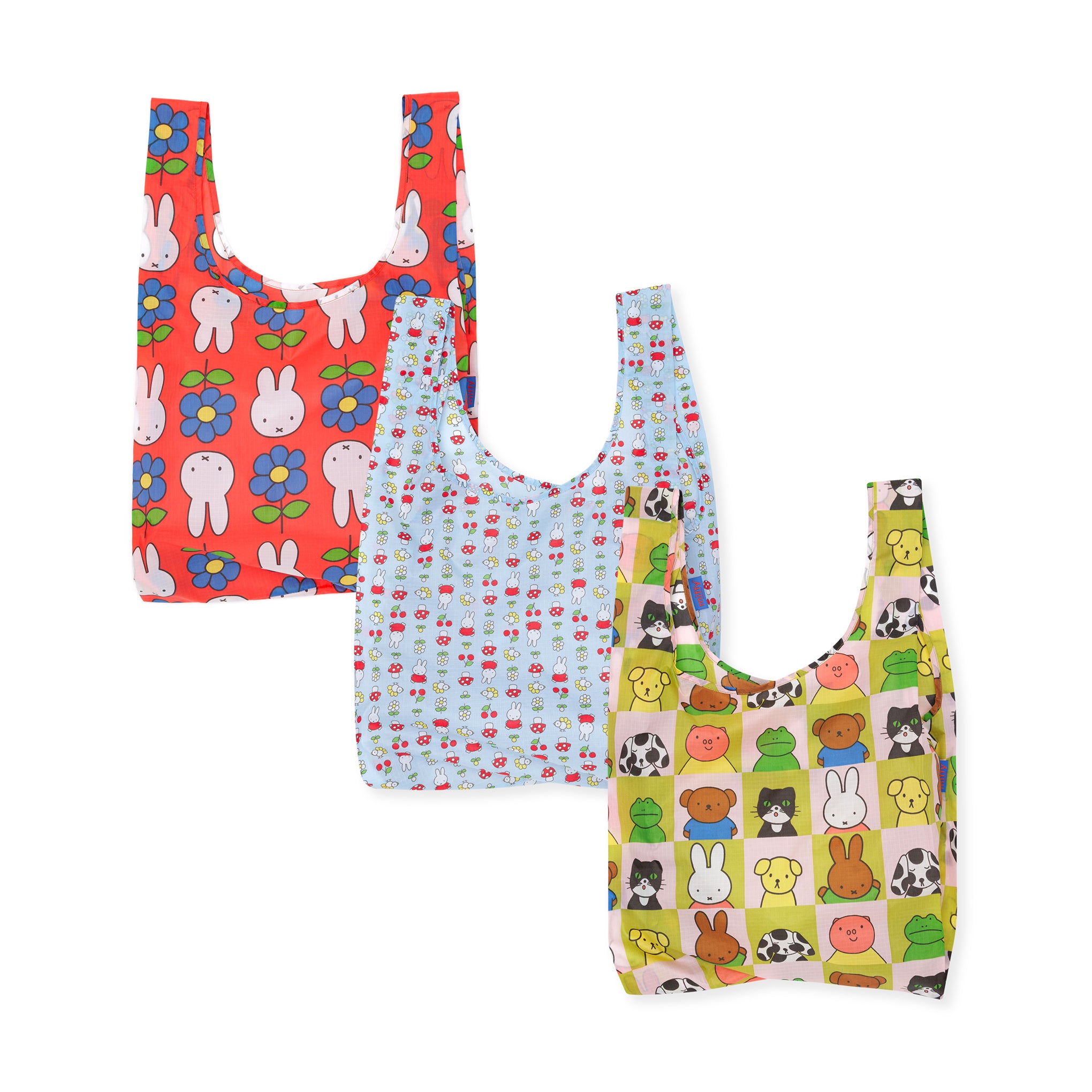 Miffy Baggu Recycled Nylon Standard Tote Bags - Set of 3
