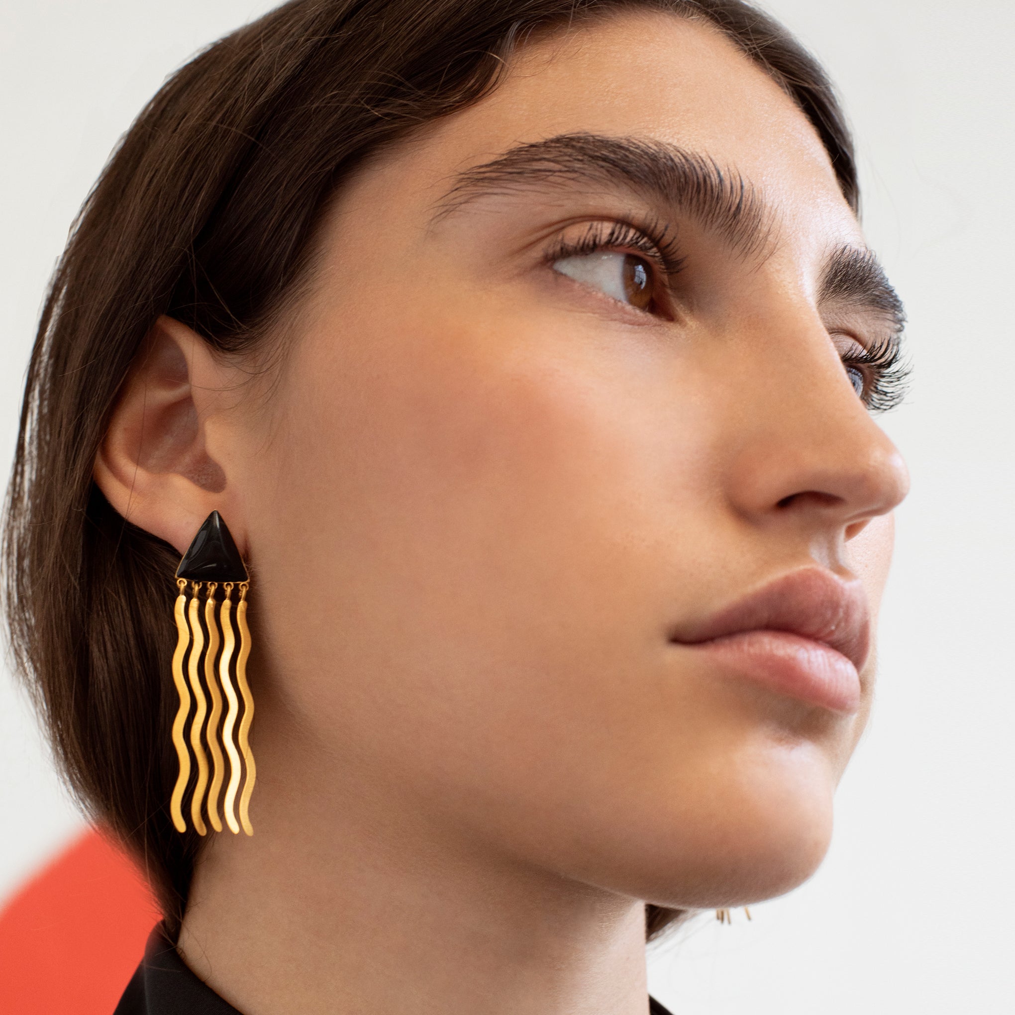 Joan Miró Gold-Plated Triangle Waves Earrings - Image 2