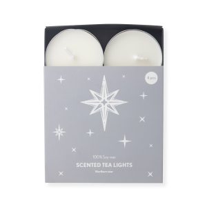 Scented Tea Light Candles - Set of 4 - Vanilla & White Musk