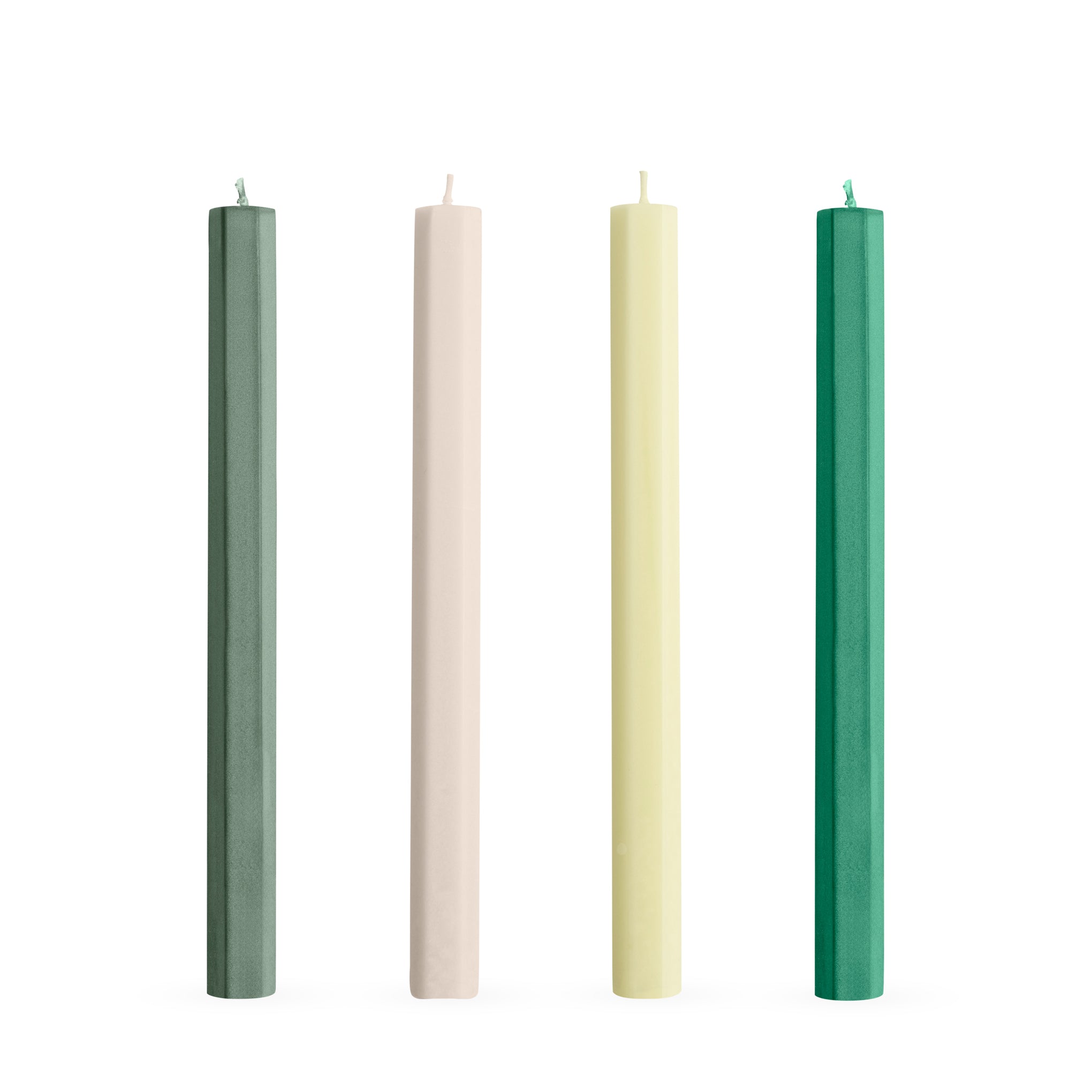 HAY Shape Candles - Set of 4 - Greens/ Whites - Image 2