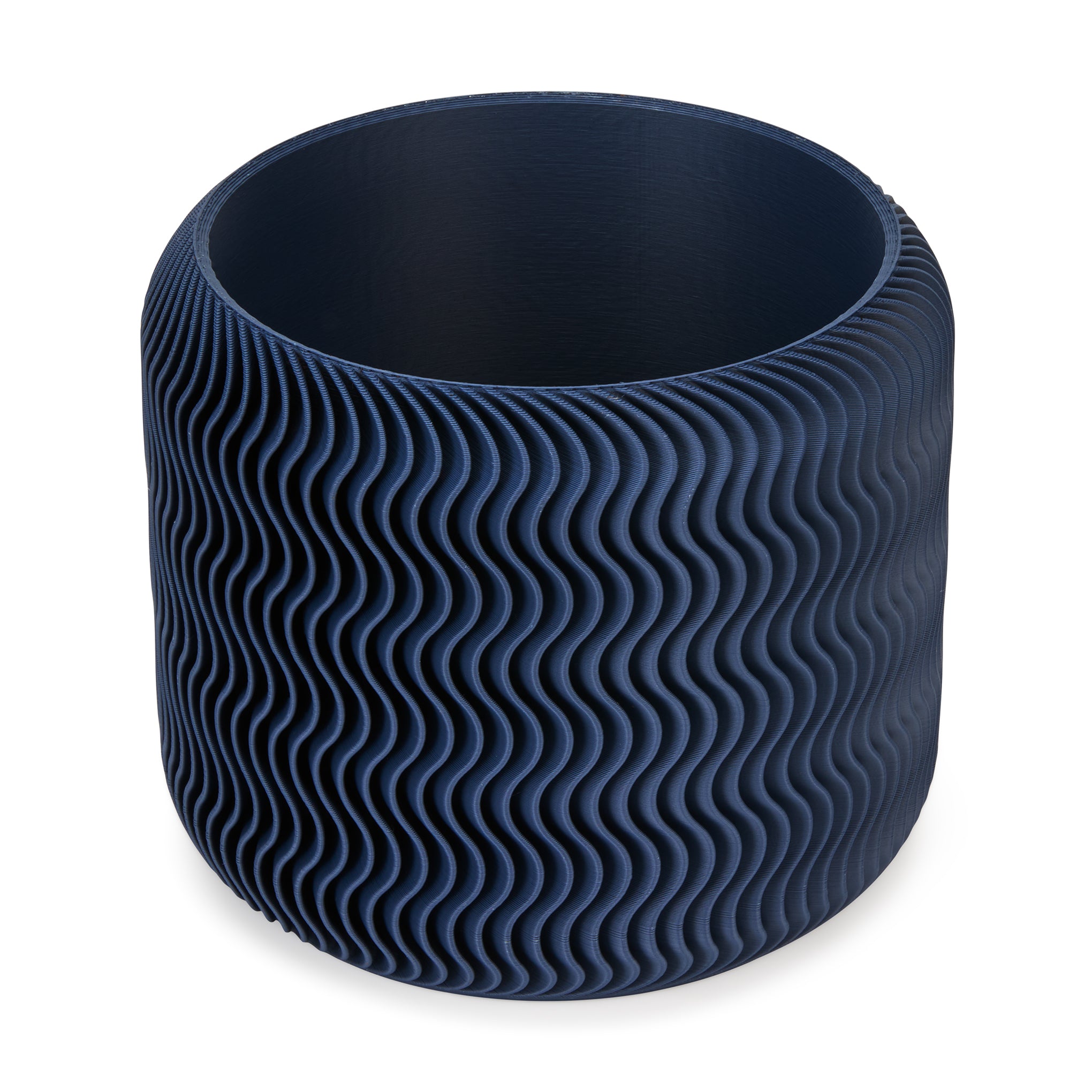 Wavy Pine 3D-Printed Planter - Midnight Blue - Image 5