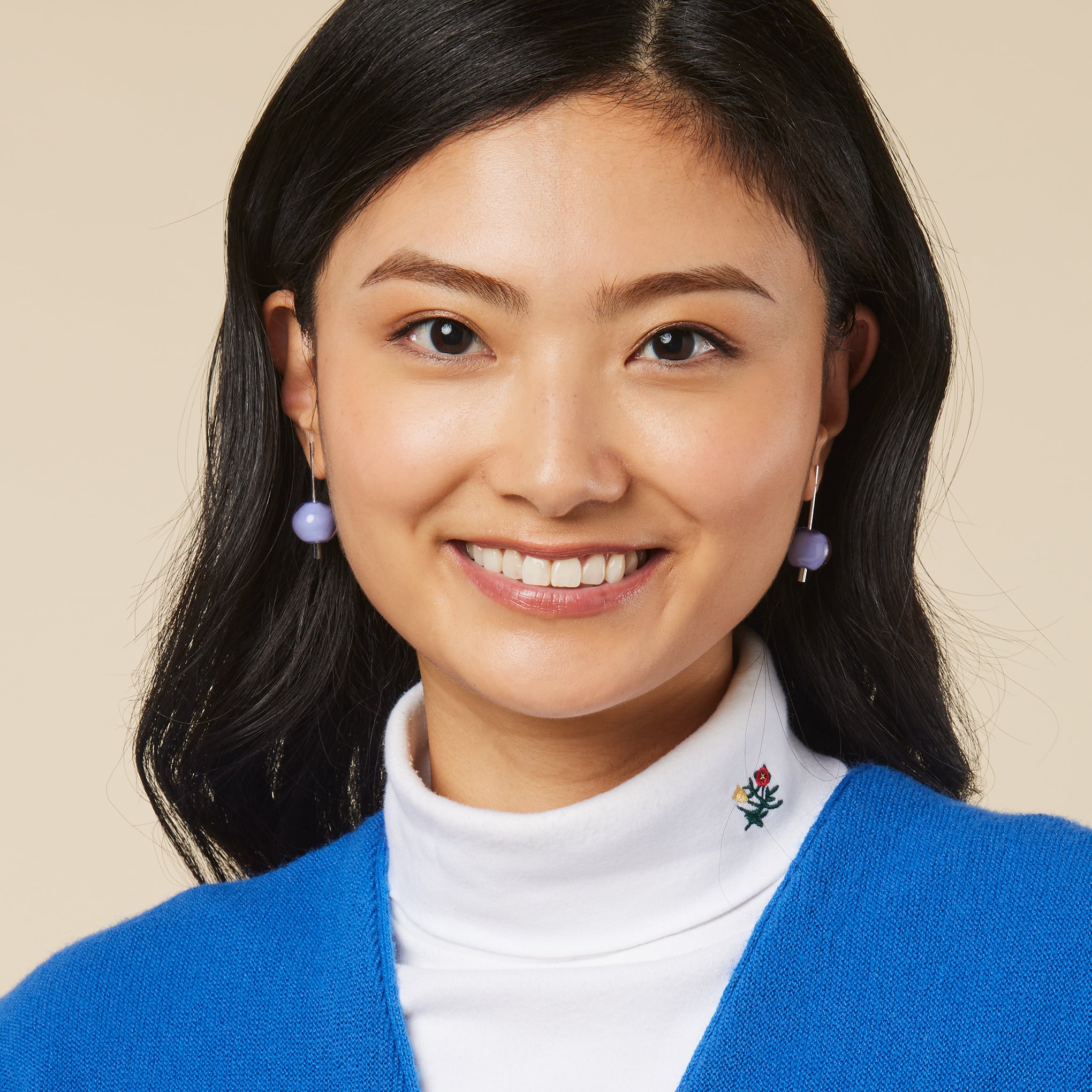 Paletto Glass Sphere Earrings - Purple - Image 2