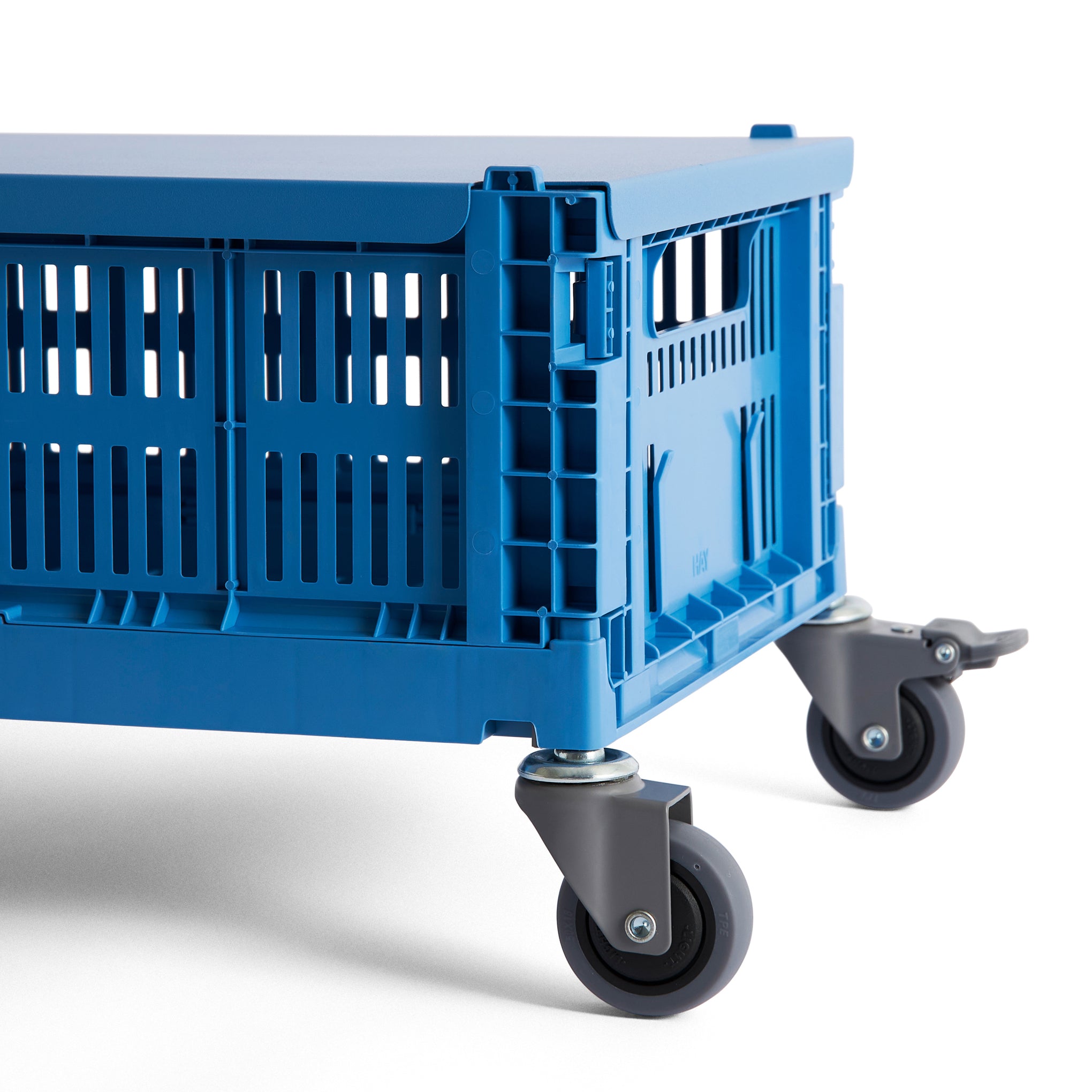 HAY Recycled Storage Bin Collapsible Plastic Lid - Electric Blue - Image 3