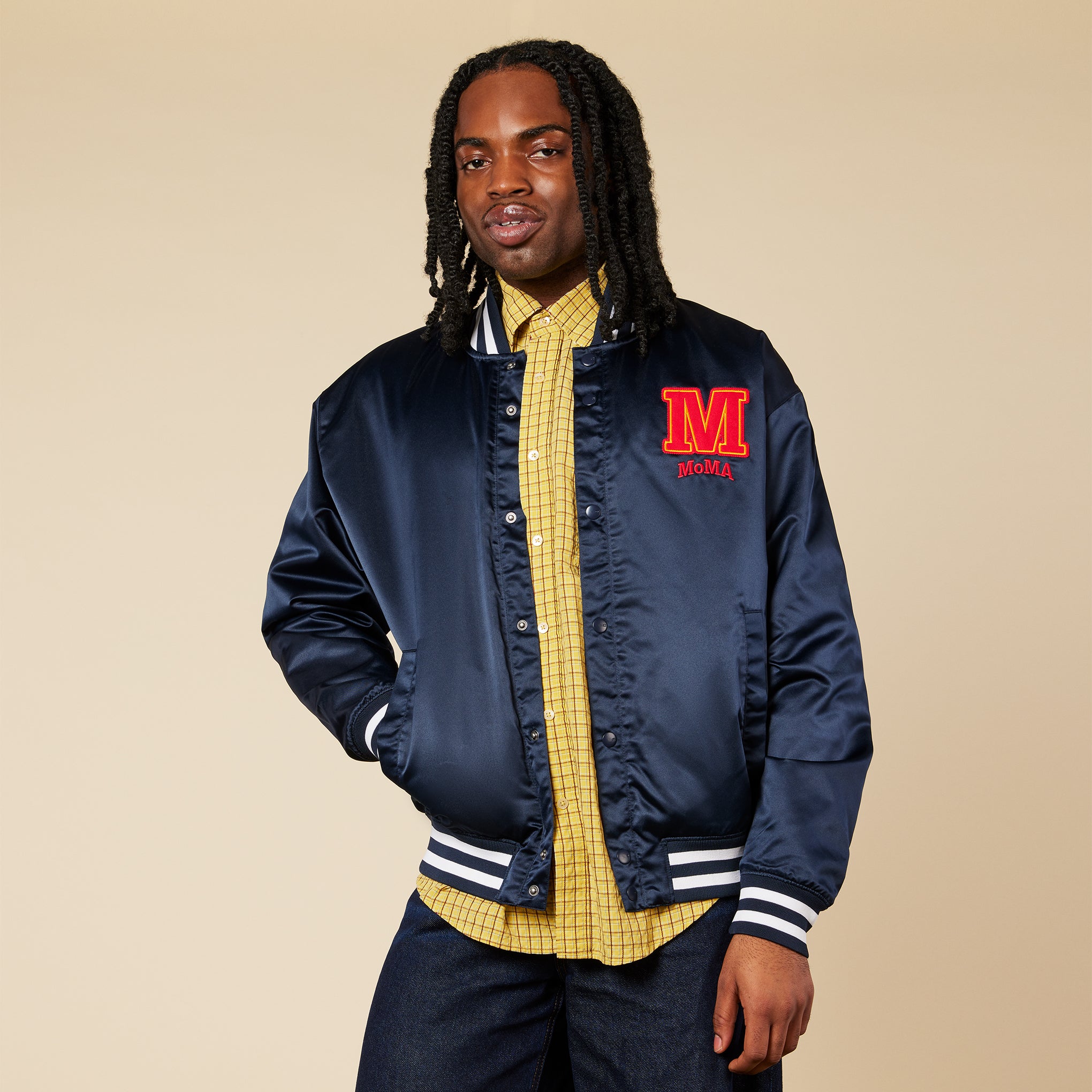 MoMA Champion Satin Bomber Jacket - Image 2