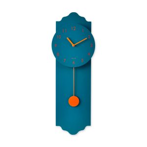 Modern Pendulum Wall Clock - Blue/ Orange