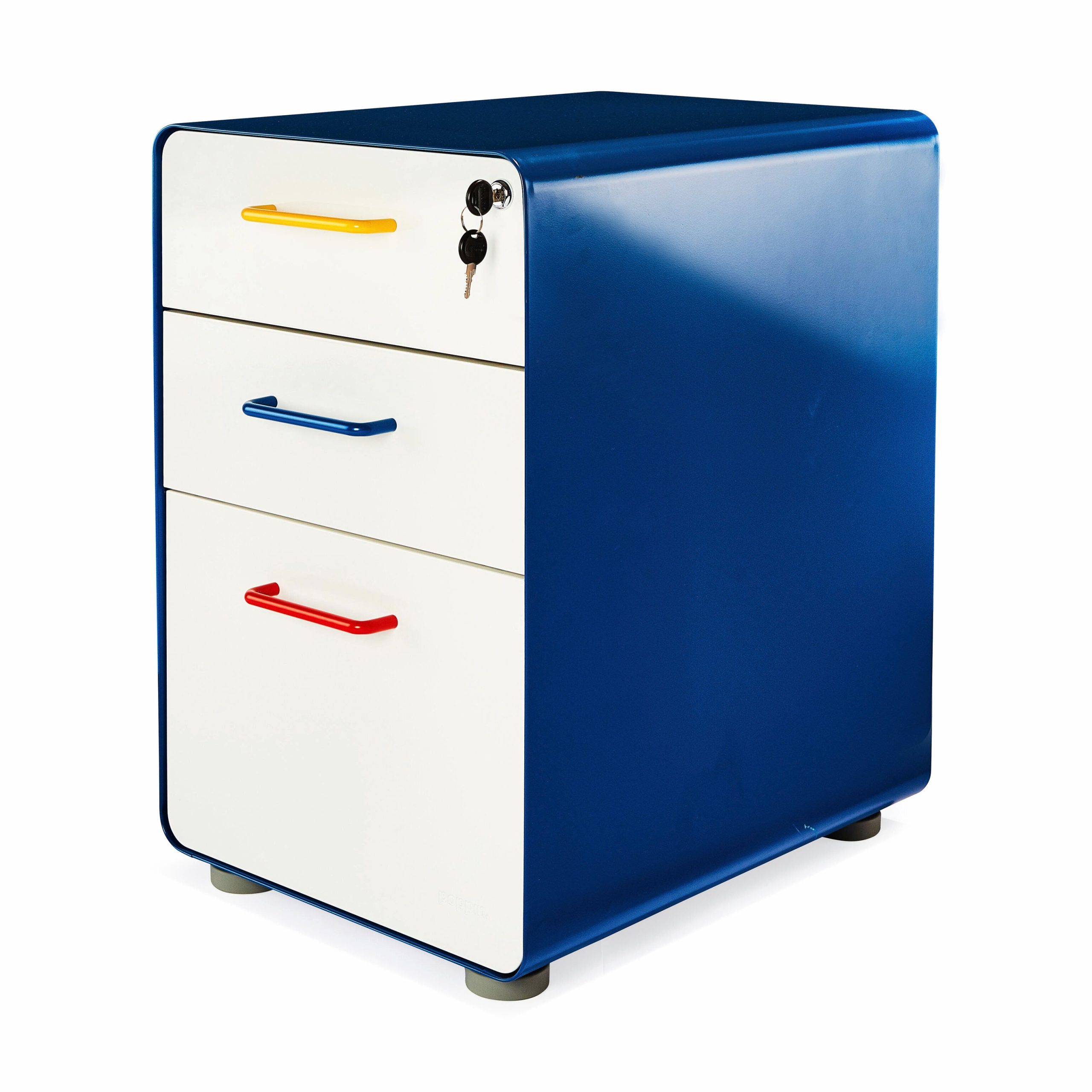 Poppin Stow 3-Drawer File Cabinet - Red/ Blue/ Yellow - Image 2