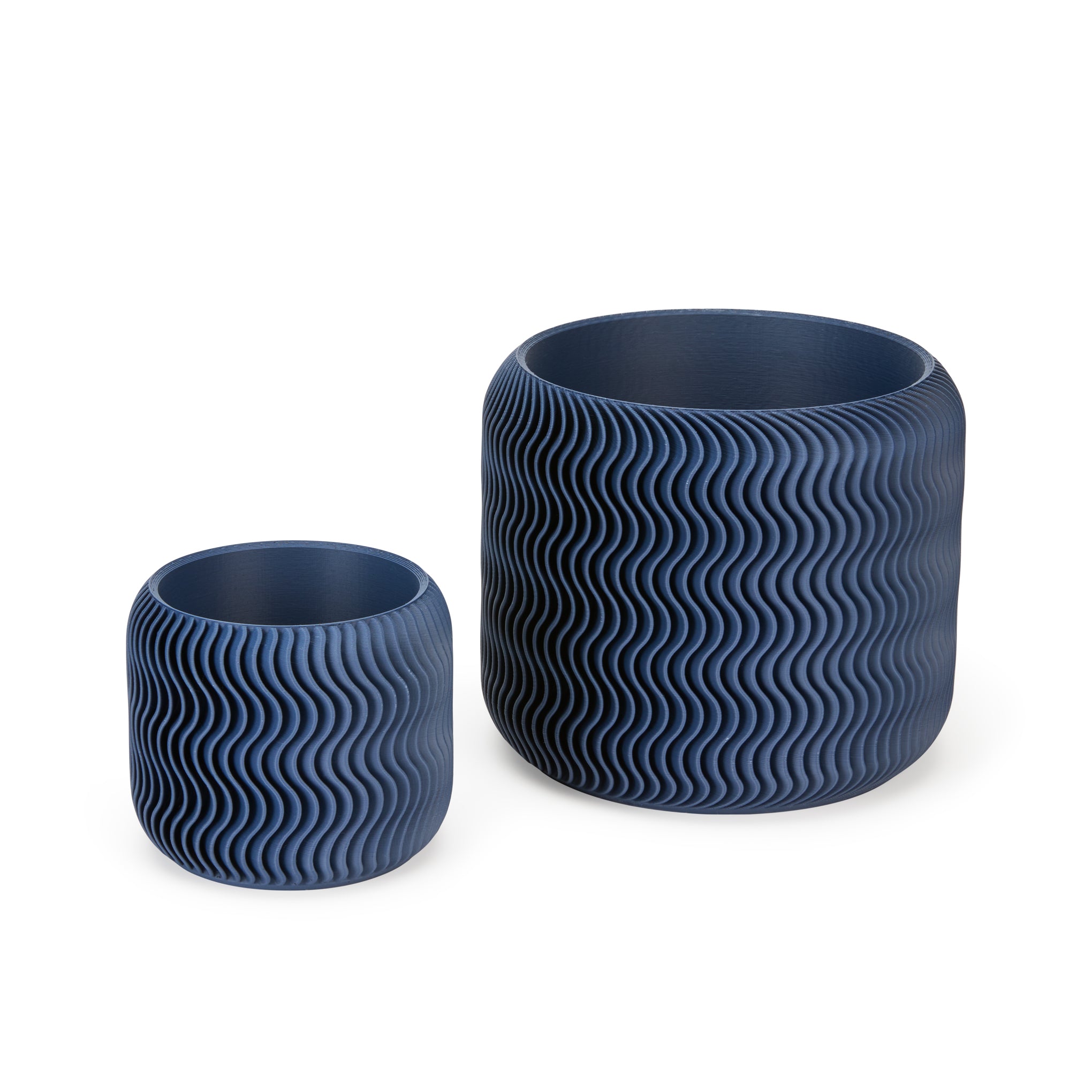 Wavy Pine 3D-Printed Planter - Midnight Blue - Image 6