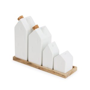 Village House Porcelain Seasoning Vessels - Set of 4