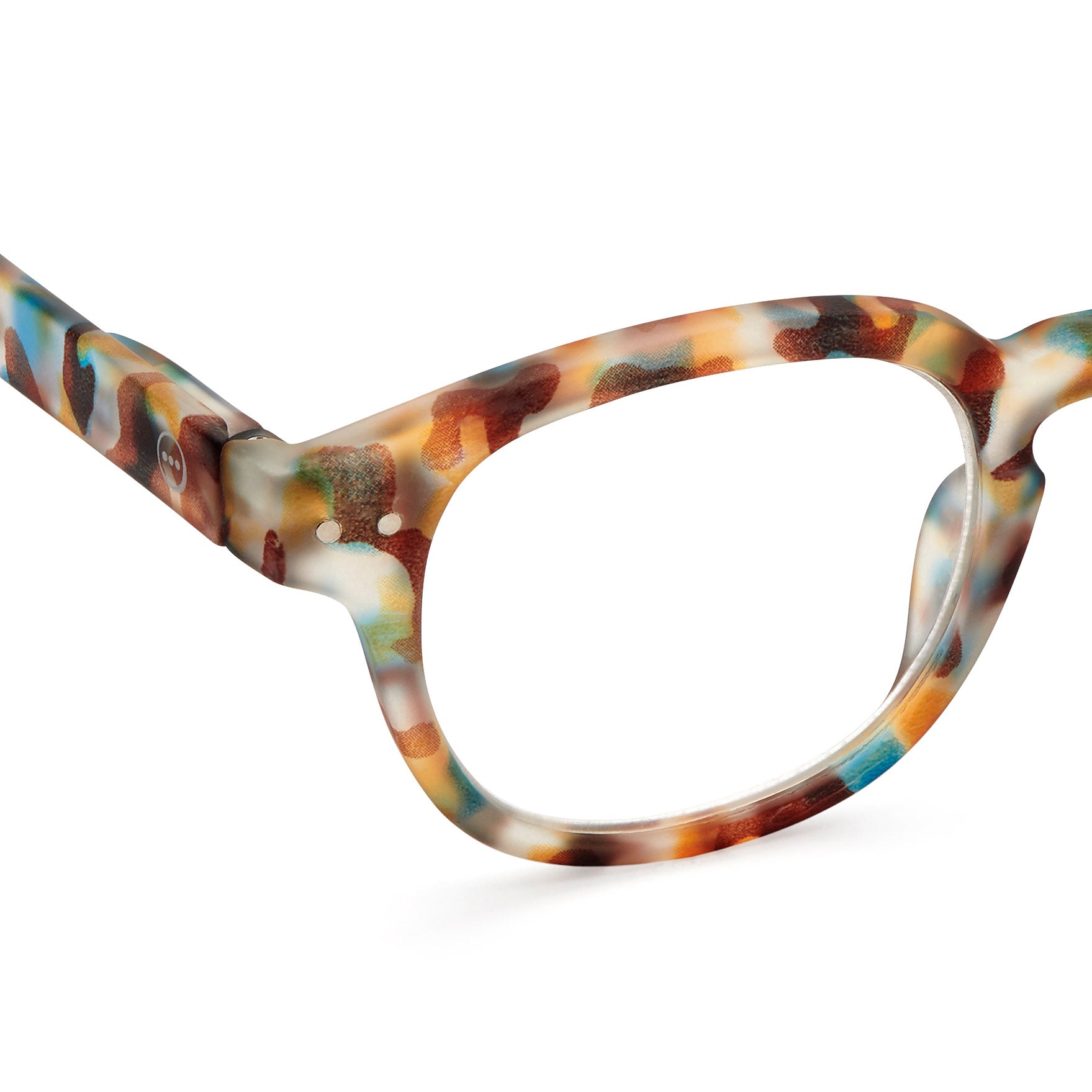 IZIPIZI Rounded-Edge Square Reading Glasses #C - Blue Tortoise - Image 2