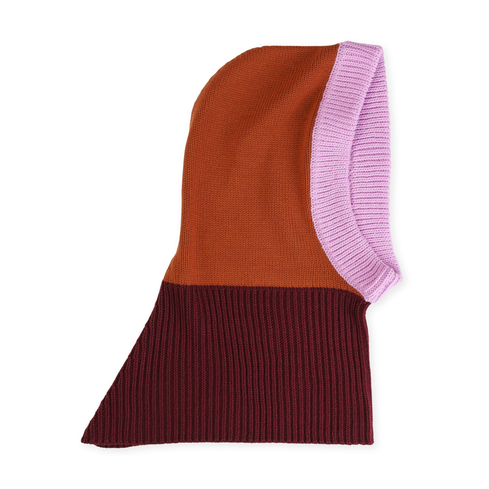 Verloop Color Mix Knit Hood - Wine Red - Image 3