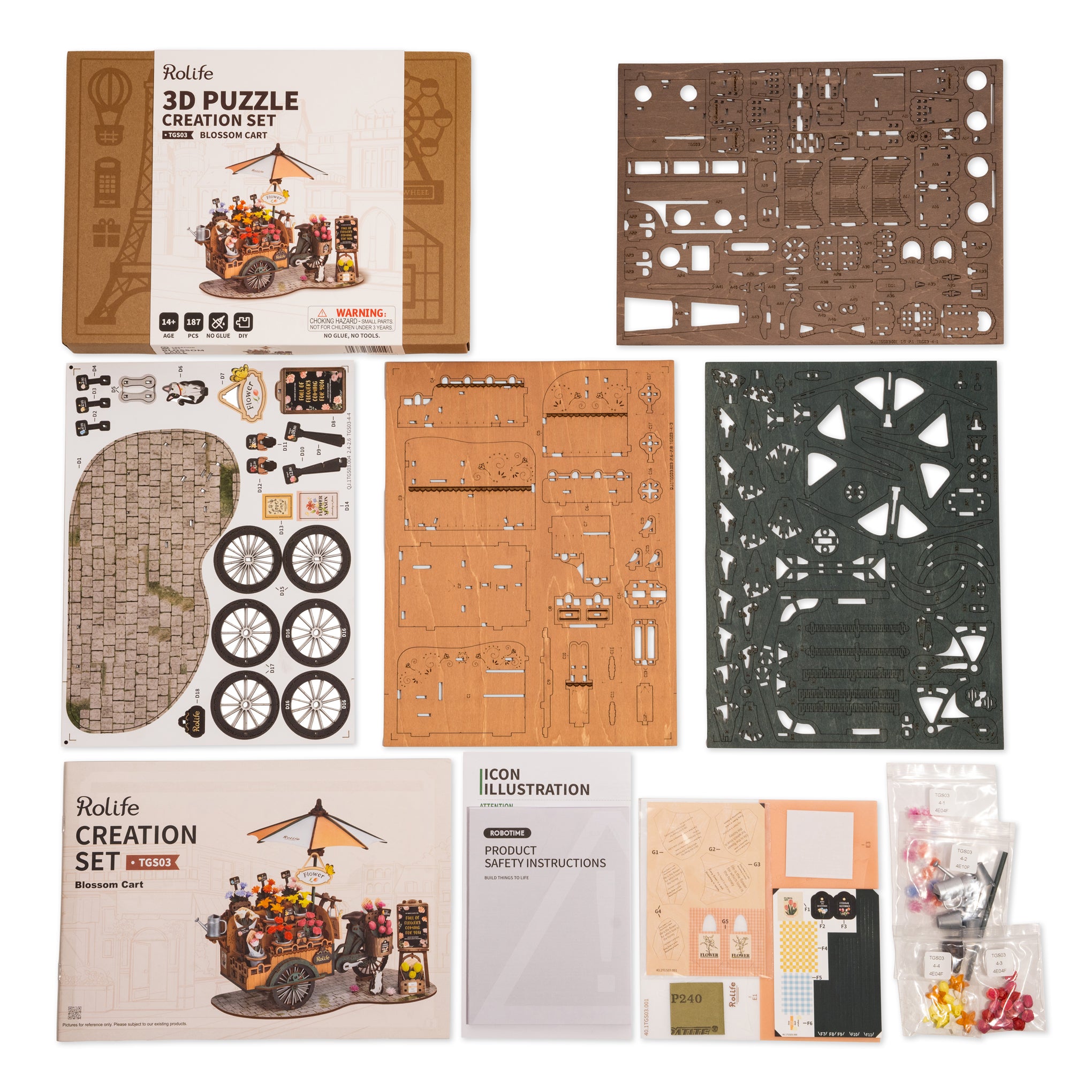 Rolife DIY Blossom Cart 3D Puzzle - Image 5