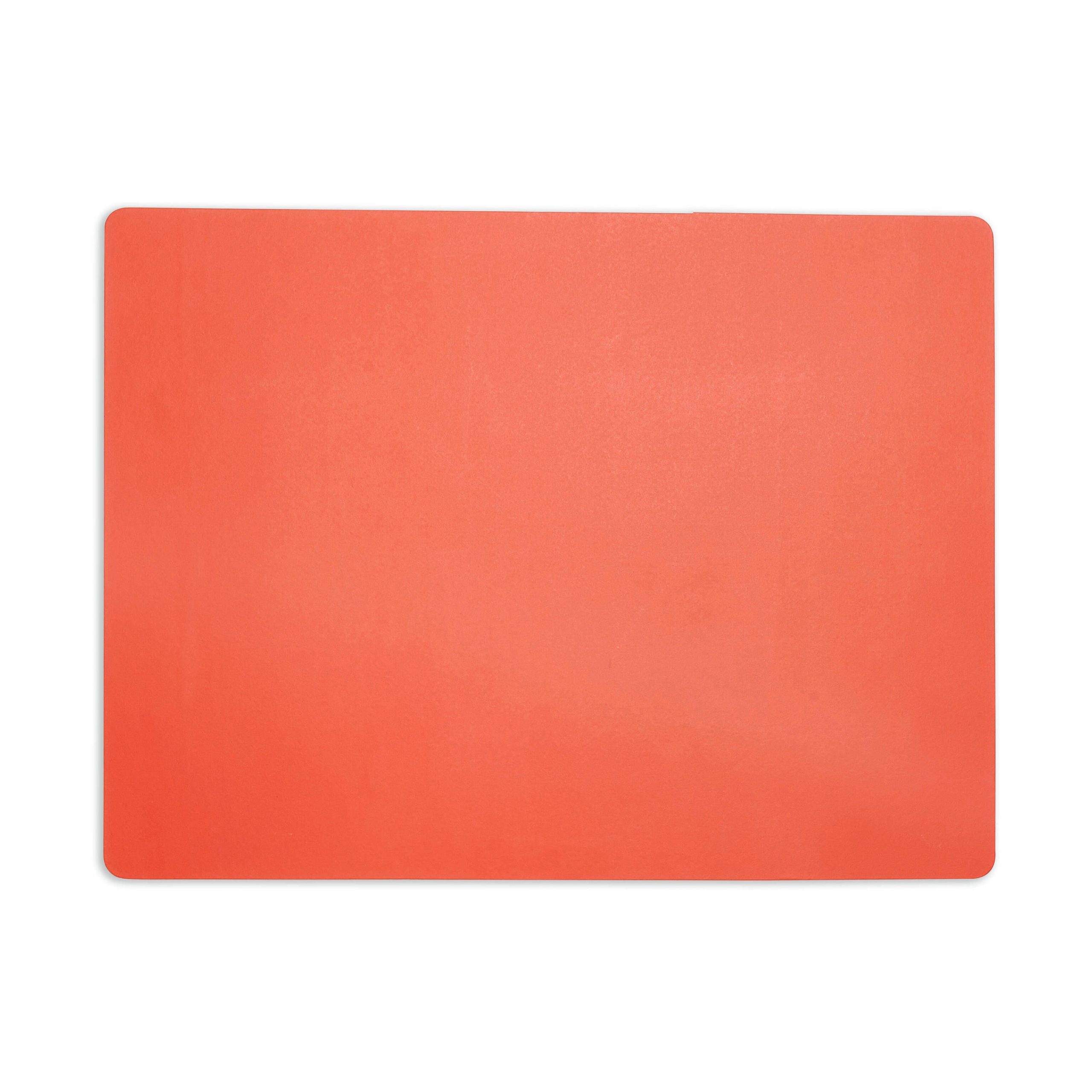 Dual-Sided Recycled Leather Placemat - Red/ Charcoal