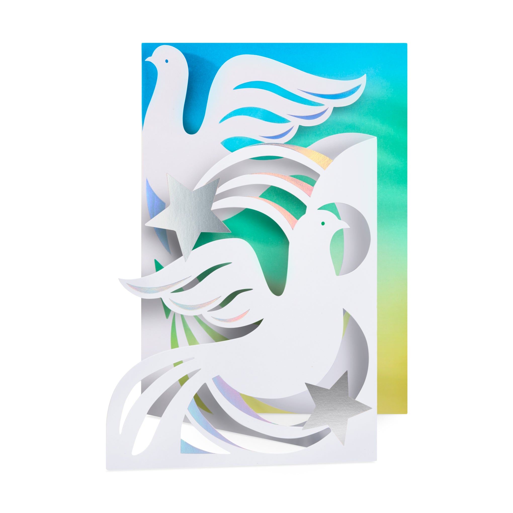 Sparkling Doves Holiday Pop-Up Cards - Set of 8