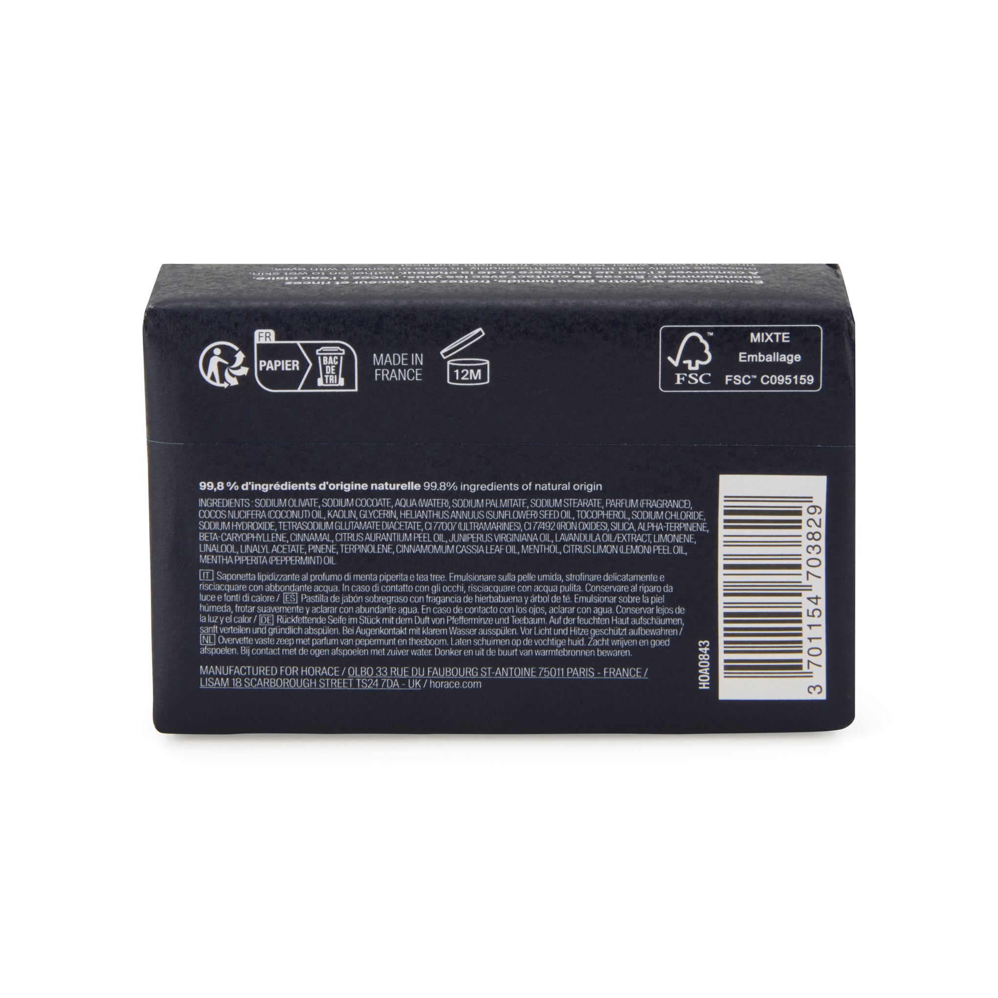 Horace MoMA Superfatted Soap Bar - Peppermint & Tea Tree - Image 5