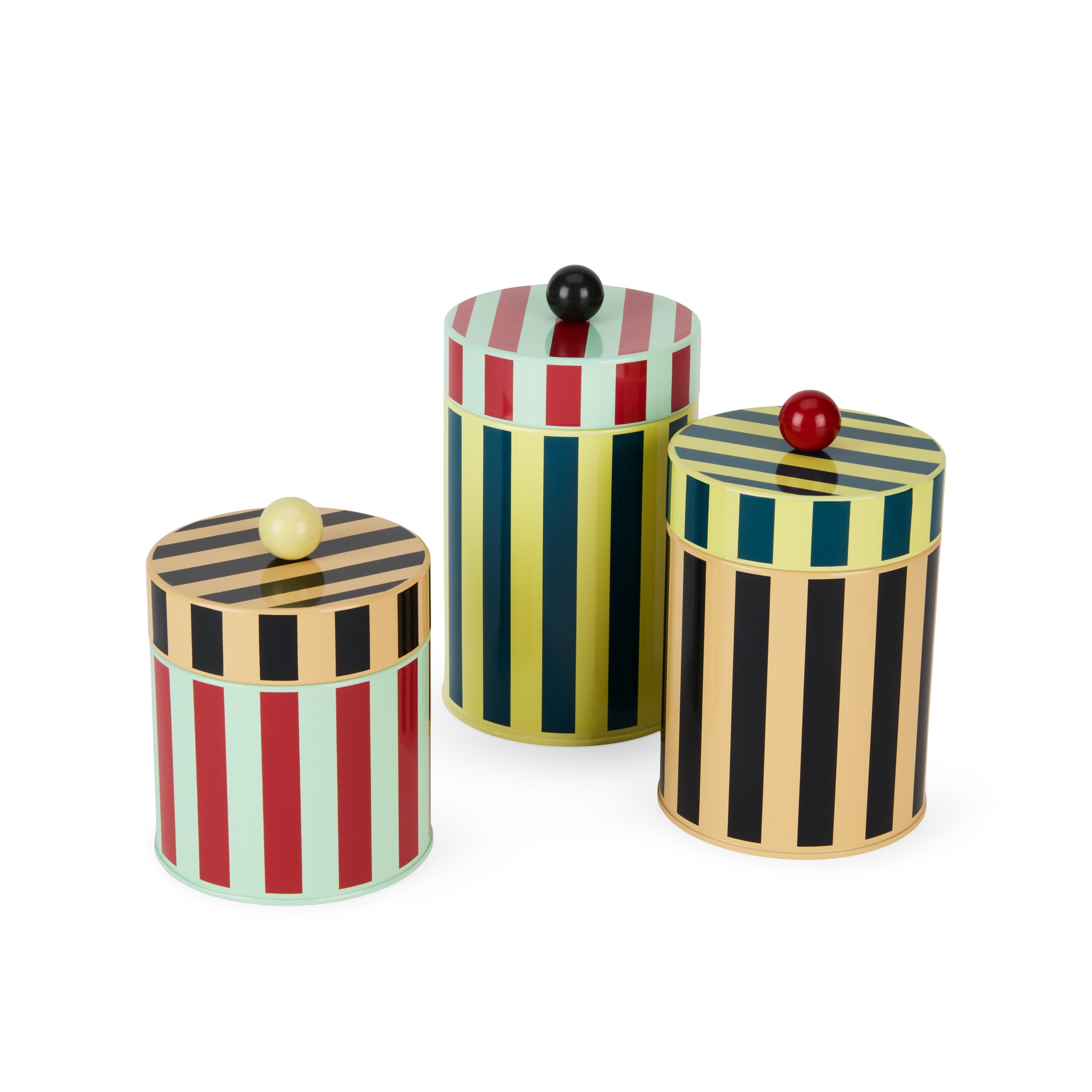 Dusen Dusen Striped Canister - Yellow/ Blue - Image 4