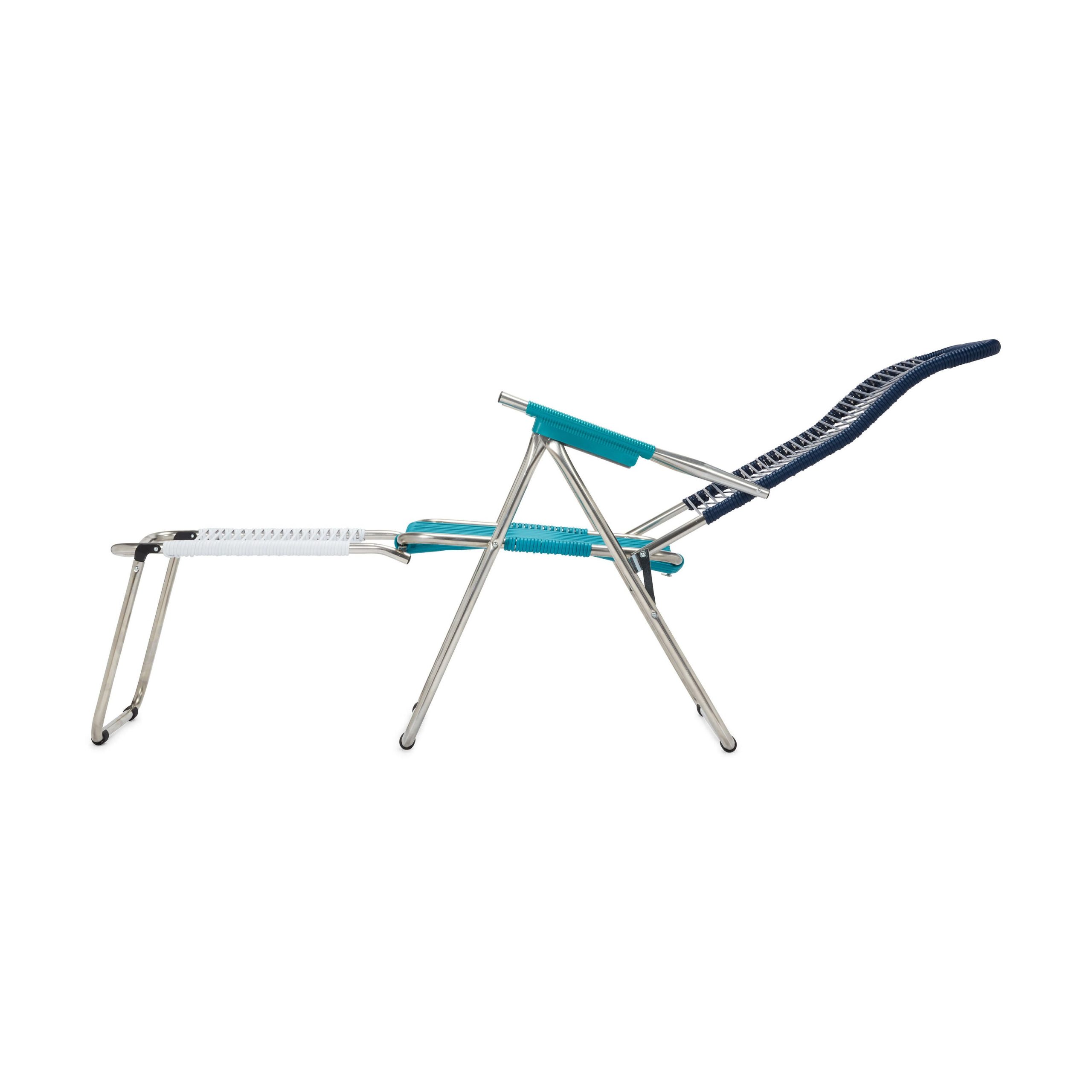 Spaghetti Outdoor Lounge Chair - Blue/ Turquoise/ White - Image 4