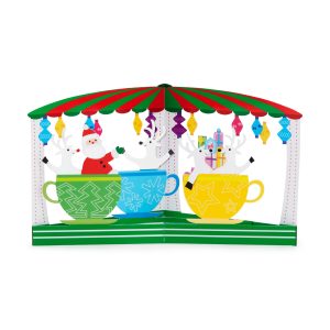 Santa's Teacups Holiday Pop-Up Cards - Set of 8